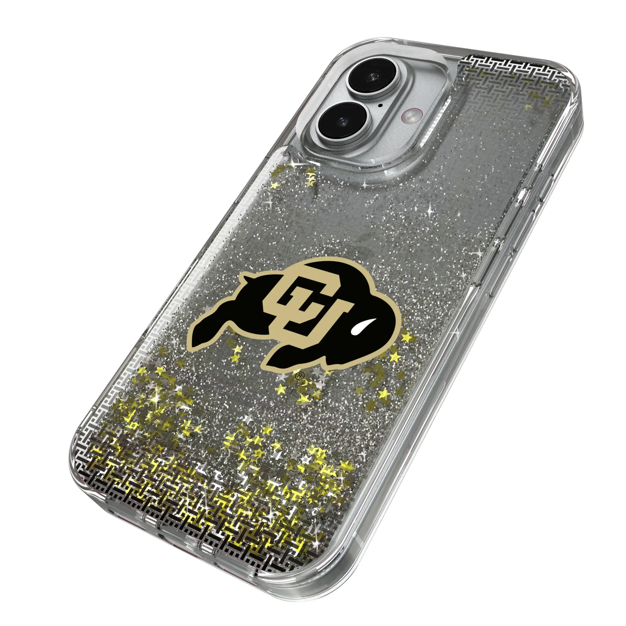 University of Colorado Buffaloes Linen iPhone Glitter Phone Case for Apple iPhone - Isometric View