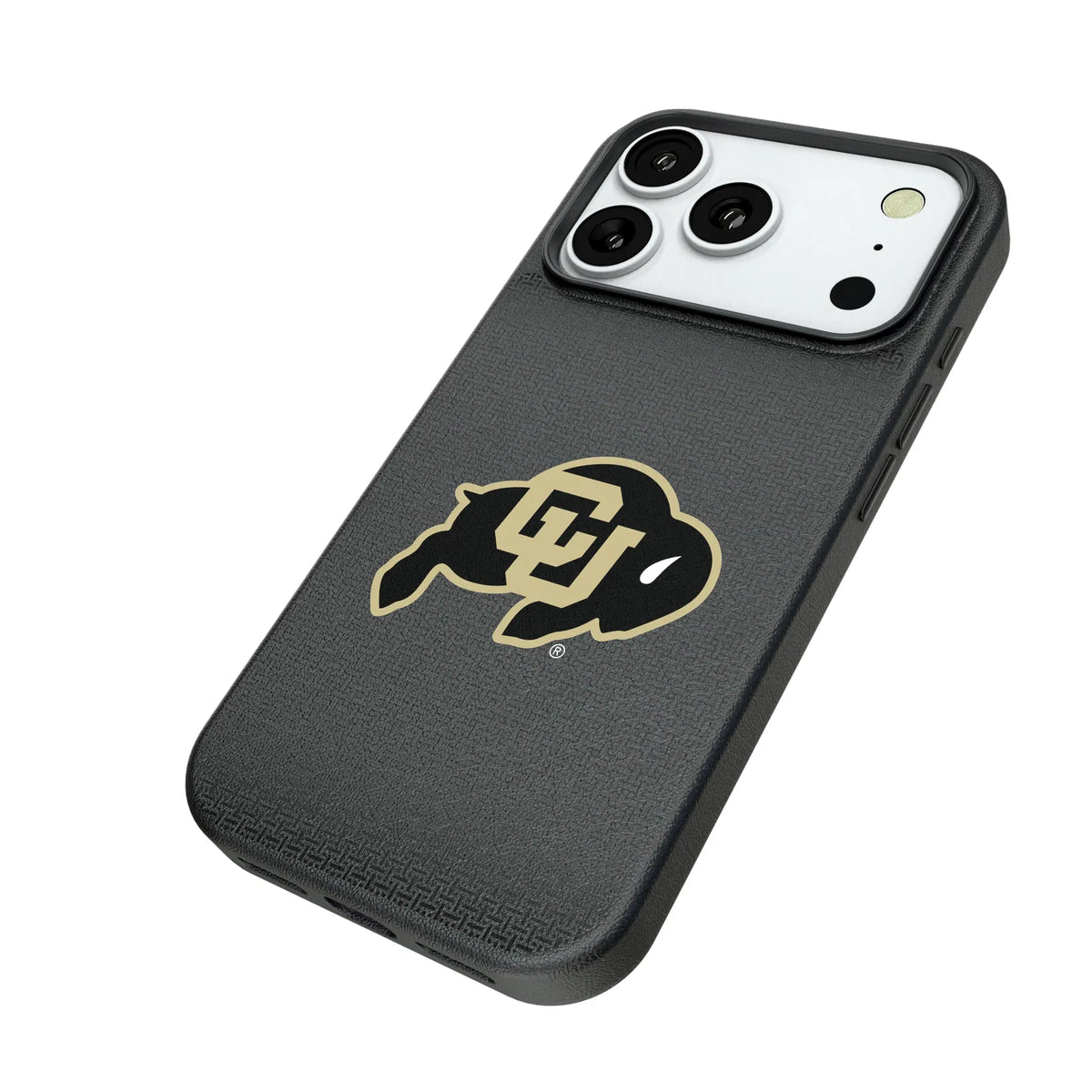 University of Colorado Buffaloes Linen iPhone MagSafe Compatible Phone Case for Apple iPhone - Isometric View#Device_iPhone 18 Pro