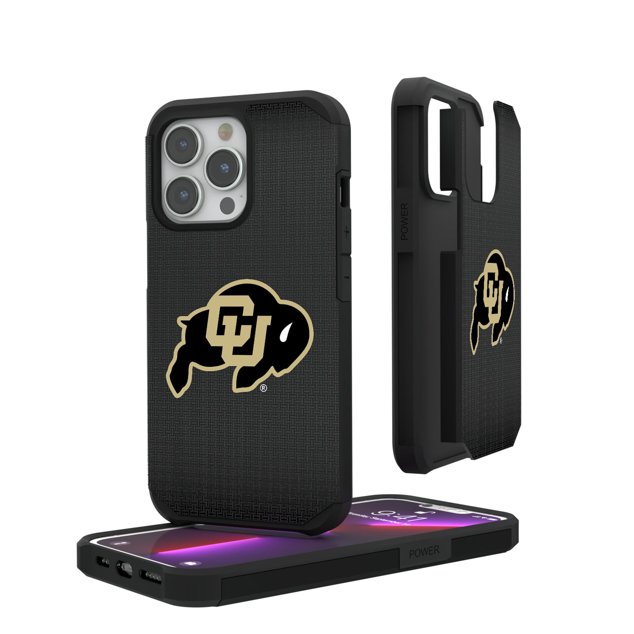 University of Colorado Buffaloes Linen iPhone Rugged Phone Case for Apple iPhone#Device_iPhone 13 Pro