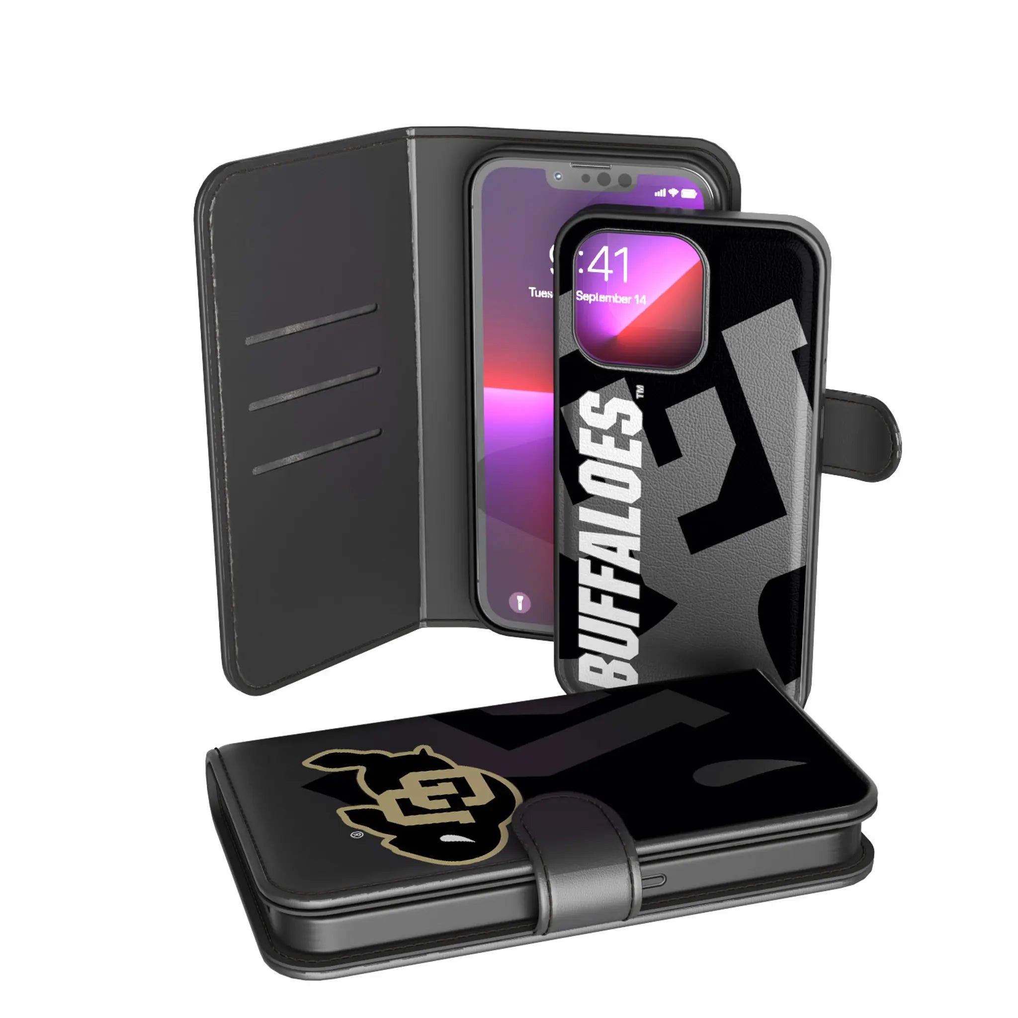 University of Colorado Buffaloes Monocolor Tilt iPhone Wallet Phone Case for Apple iPhone
