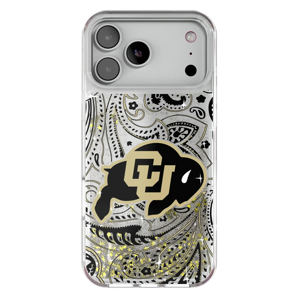 University of Colorado Buffaloes Paisley Glitter Phone Case for Apple iPhone