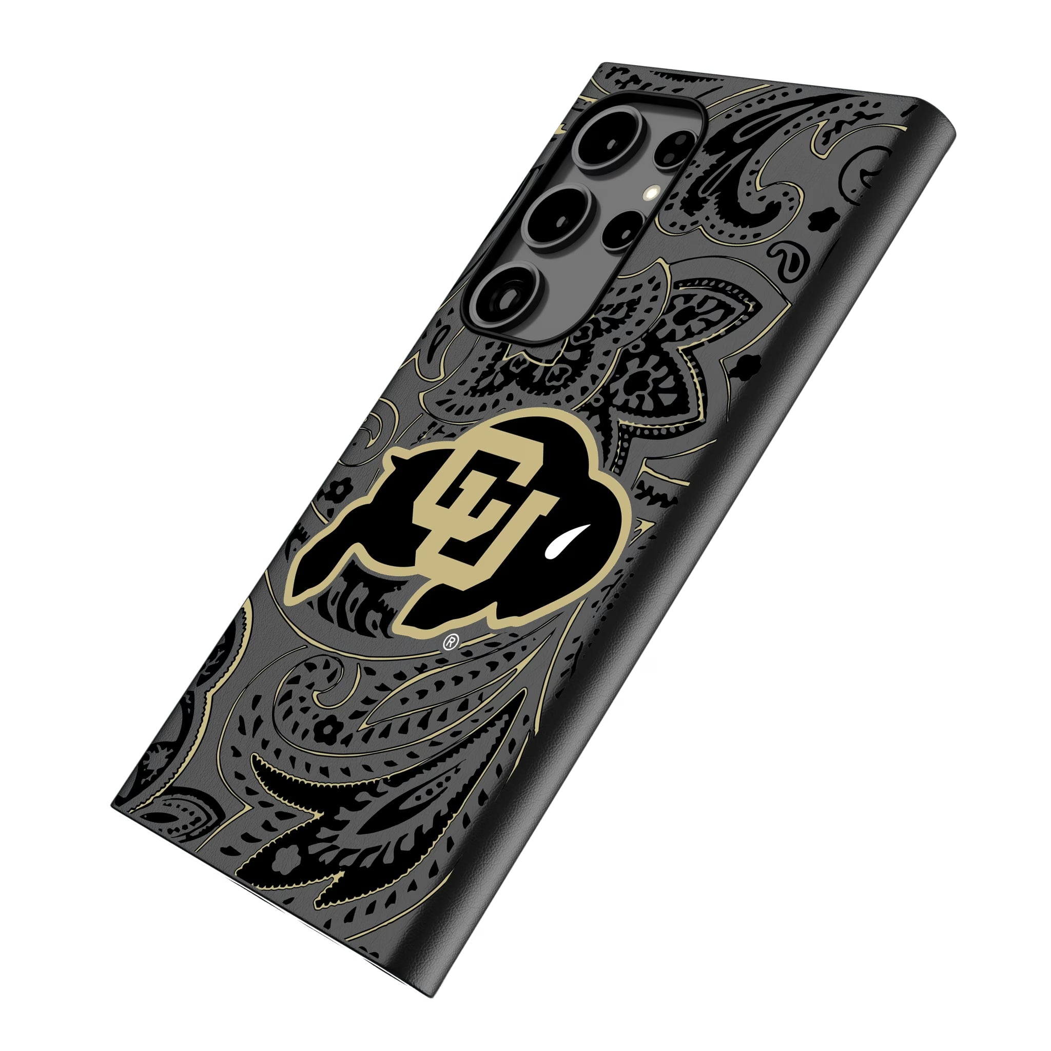 University of Colorado Buffaloes Paisley Galaxy MagSafe Compatible Phone Case for Samsung Galaxy - Isometric View