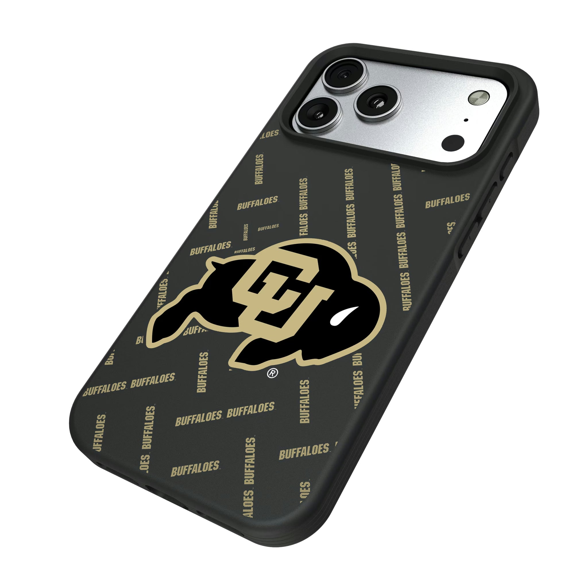 University of Colorado Buffaloes Quadtile iPhone Bump Phone Case for Apple iPhone - Isometric View#Device_iPhone 17 Pro Max