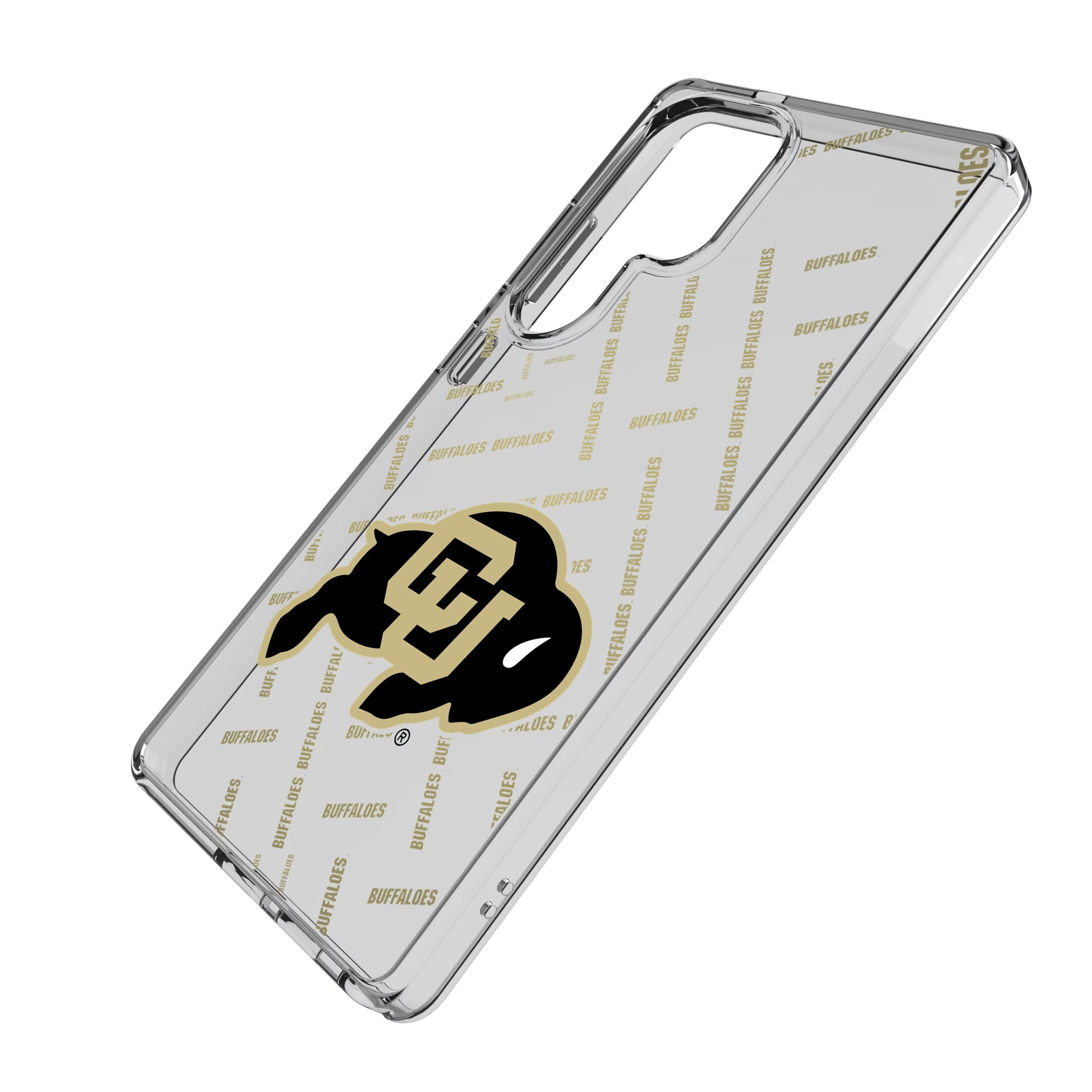 University of Colorado Buffaloes Quadtile Galaxy Clear Phone Case for Samsung Galaxy - Isometric View