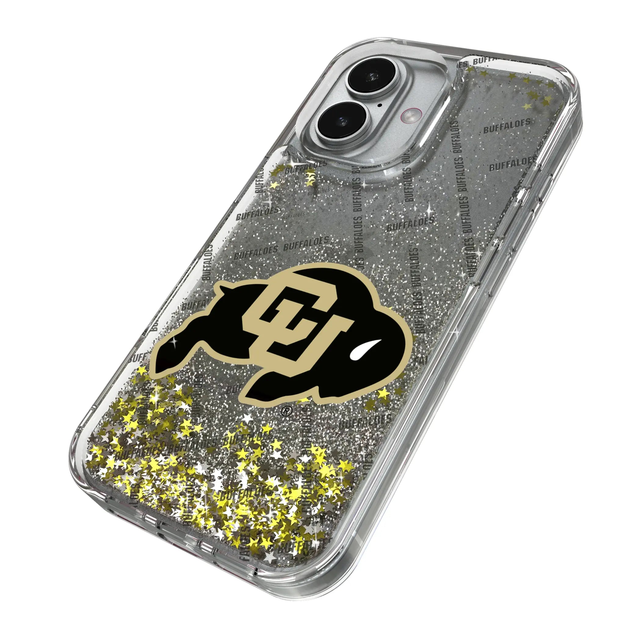 University of Colorado Buffaloes Quadtile iPhone Glitter Phone Case for Apple iPhone - Isometric View