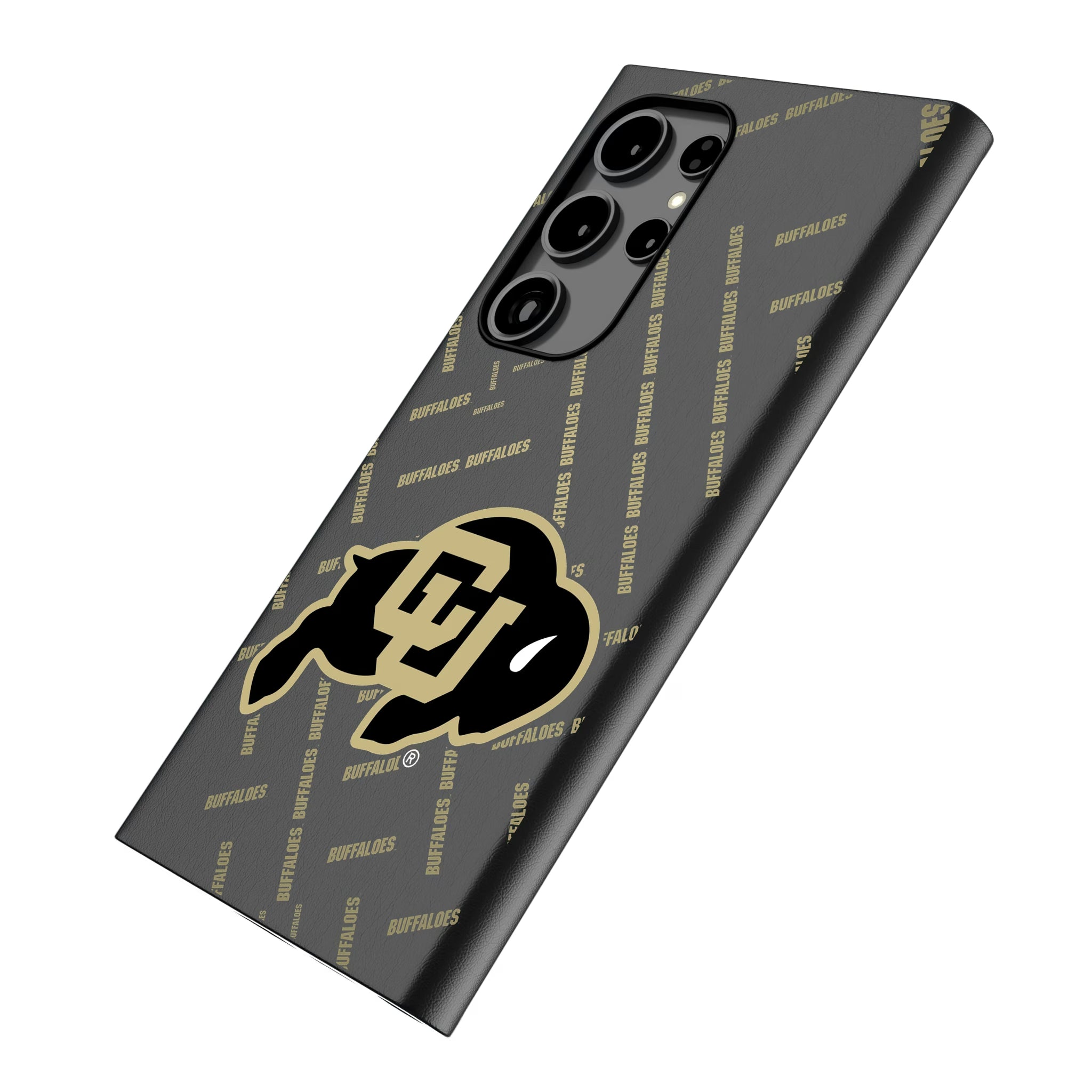 University of Colorado Buffaloes Quadtile Galaxy MagSafe Compatible Phone Case for Samsung Galaxy - Isometric View
