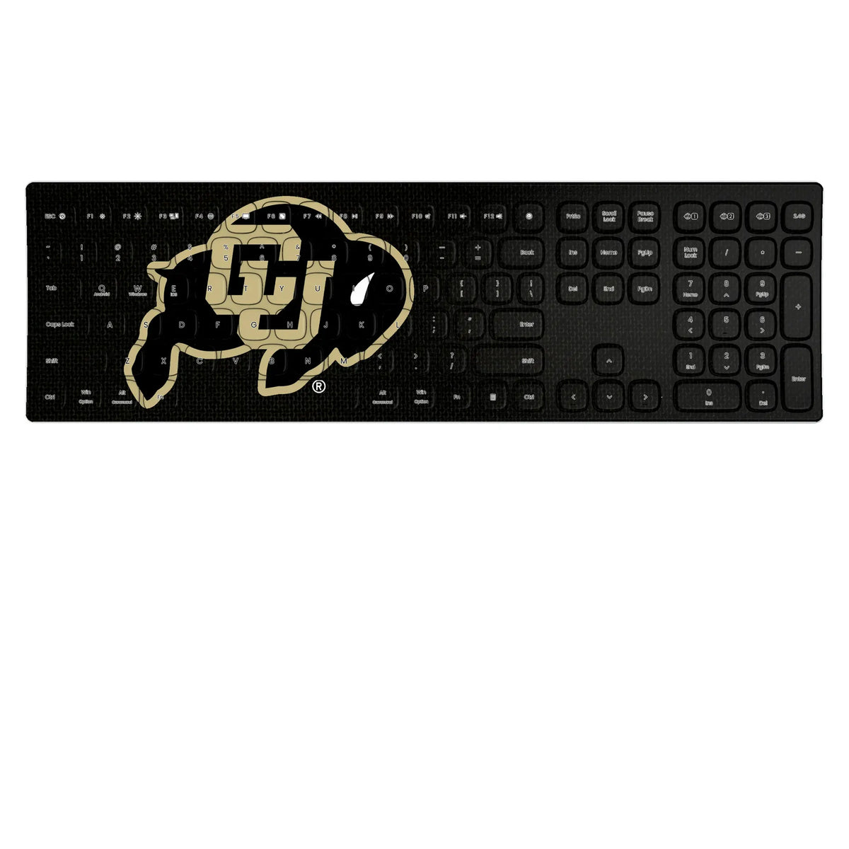 University of Colorado Buffaloes Solid KKB605 Curved Wireless Keyboard