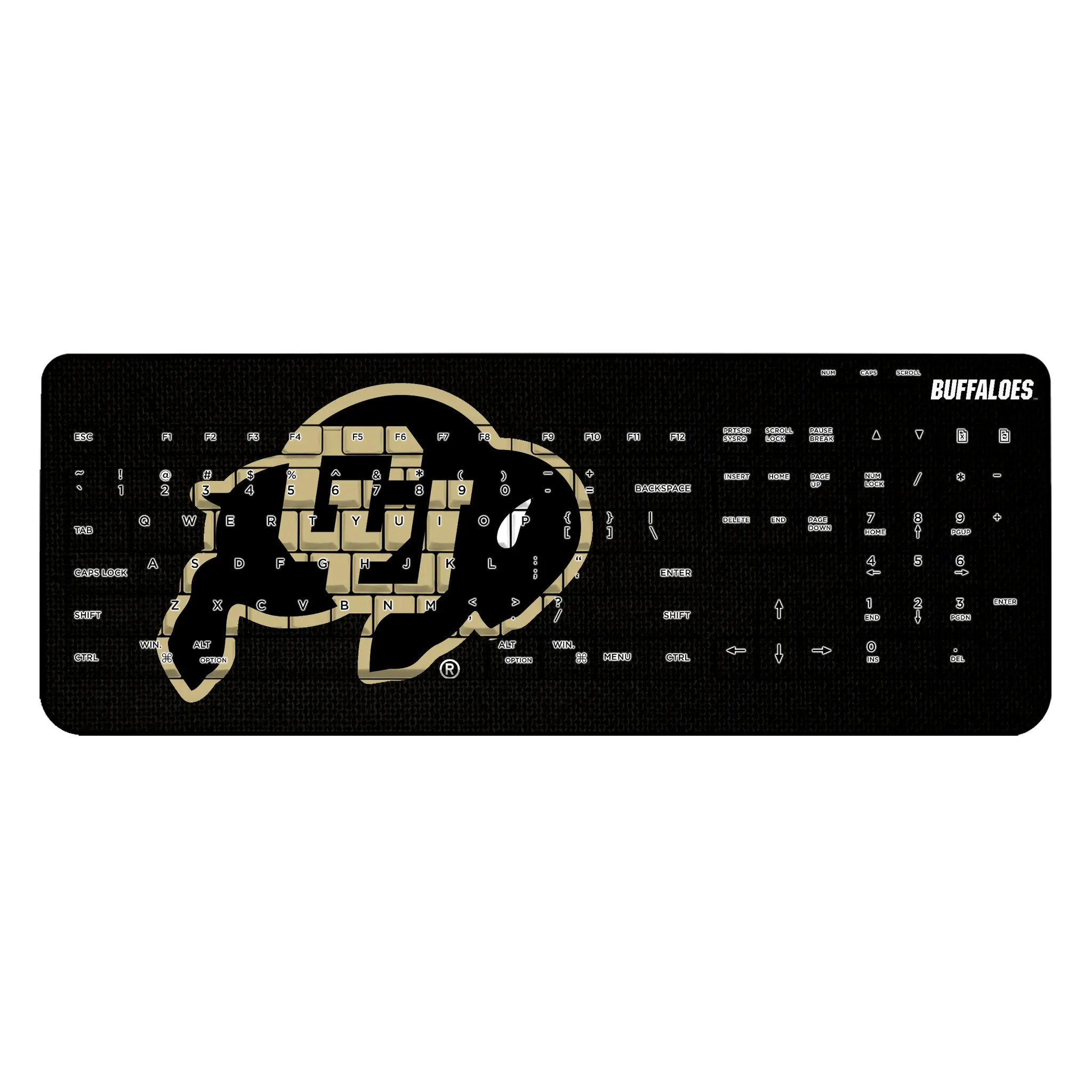 University of Colorado Buffaloes Solid Wireless USB Keyboard