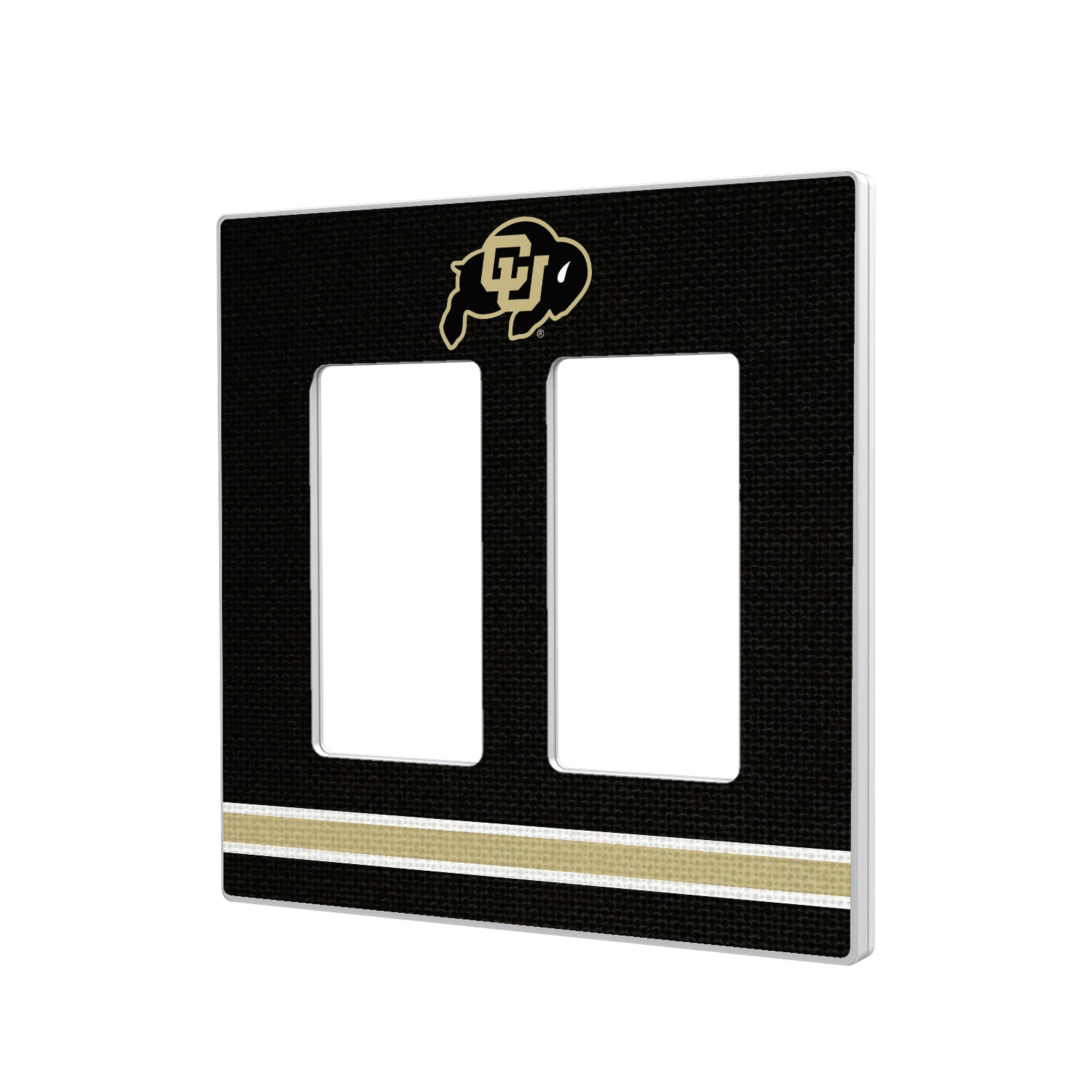 University of Colorado Buffaloes Stripe Hidden-Screw Light Switch Plate#Style_Double Rocker