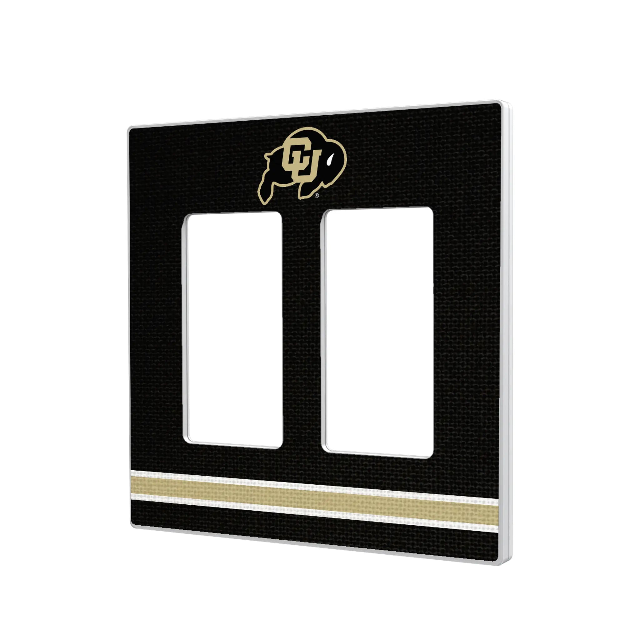 University of Colorado Buffaloes Stripe Hidden-Screw Light Switch Plate#Style_Double Rocker