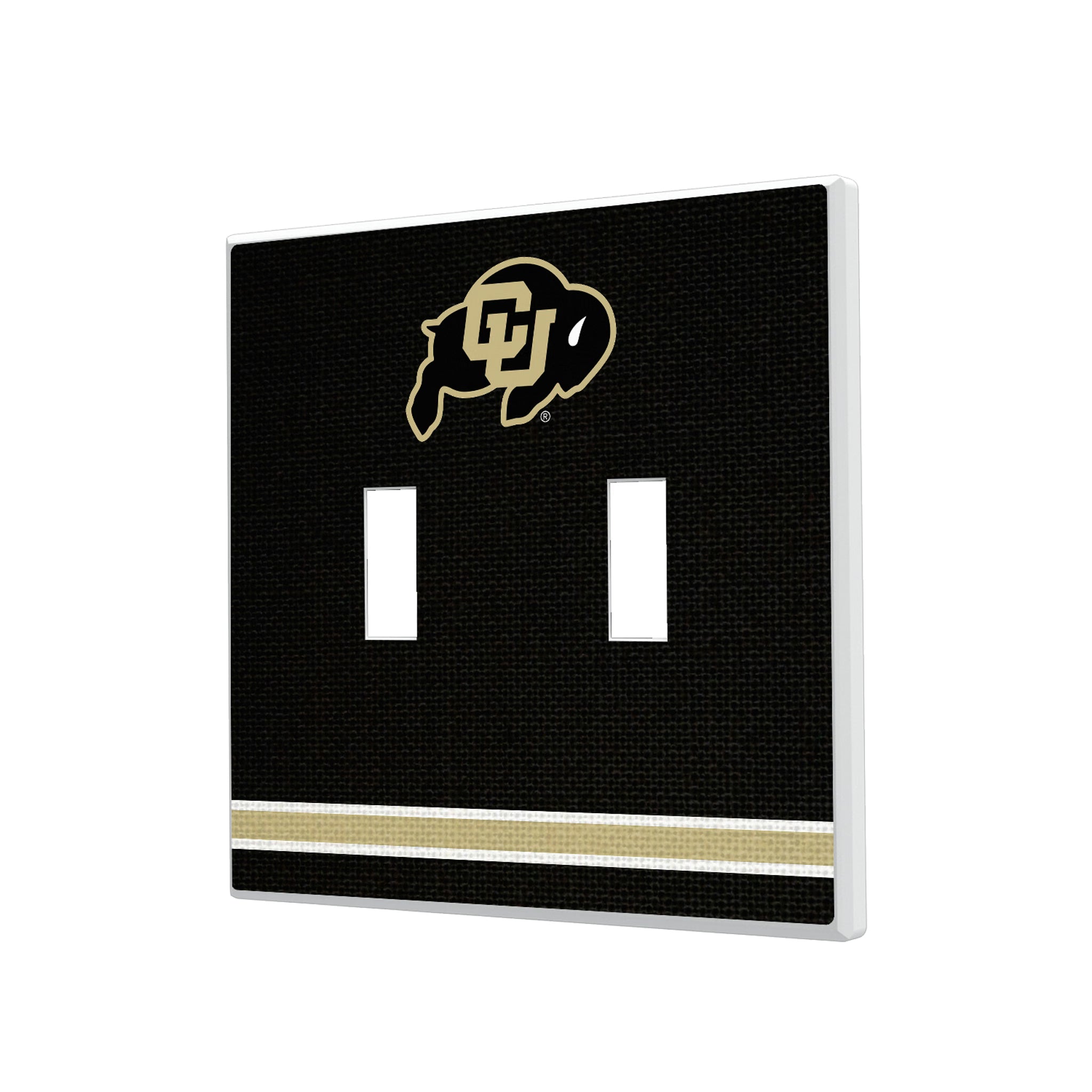 University of Colorado Buffaloes Stripe Hidden-Screw Light Switch Plate#Style_Double Toggle