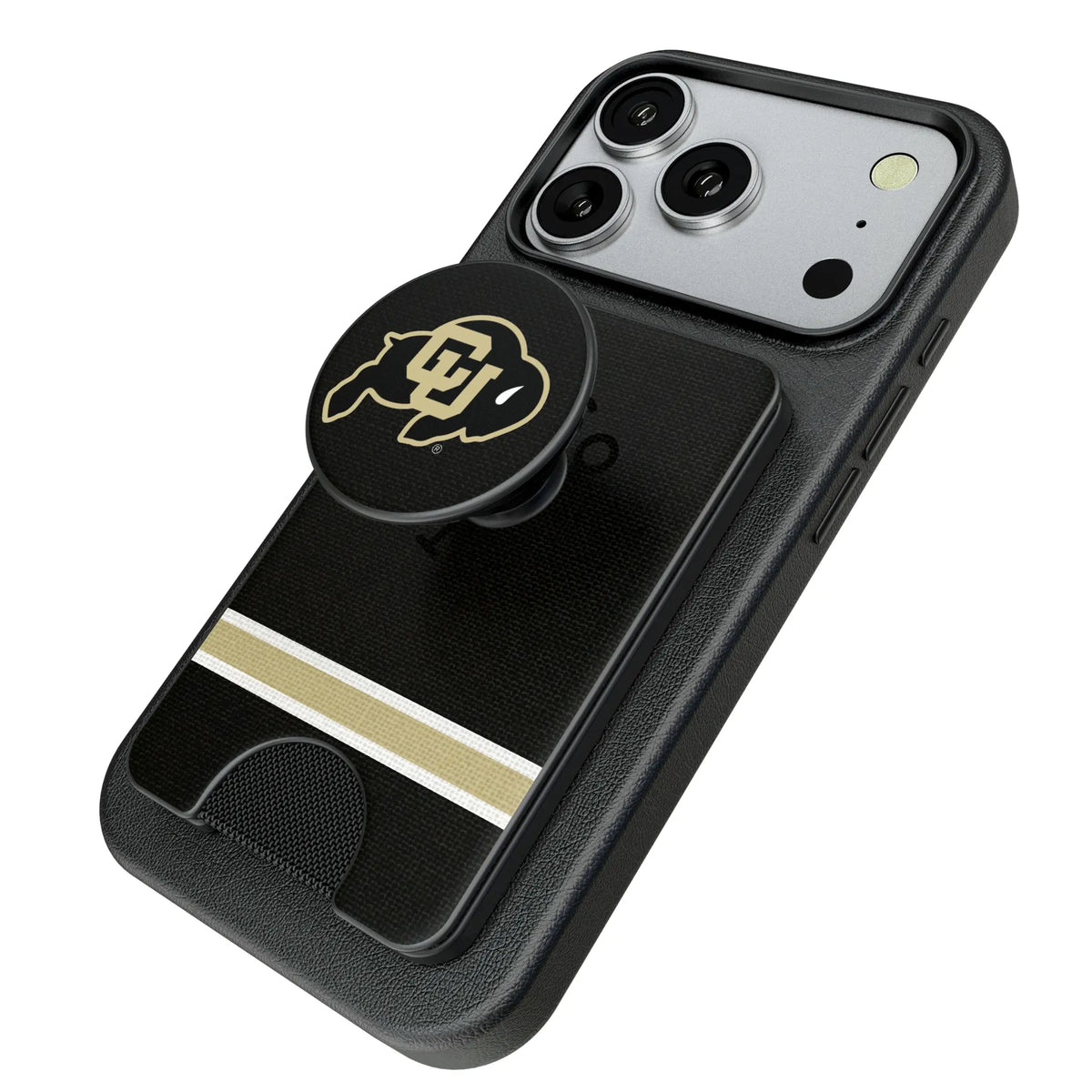 University of Colorado Buffaloes Stripe Popsockets Wallet Magnetic - Isometric View
