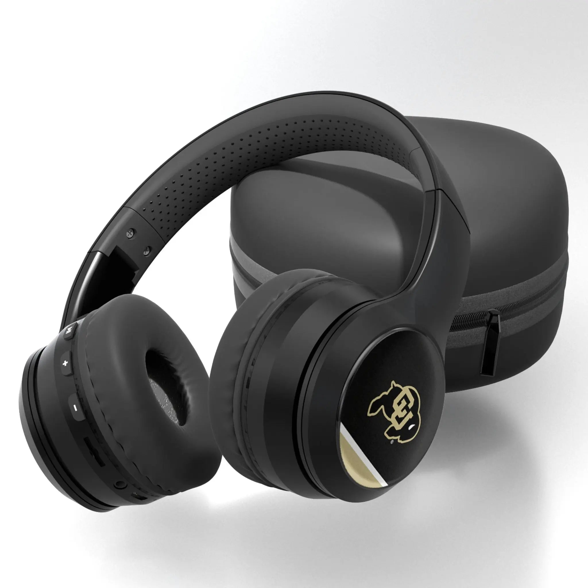 University of Colorado Buffaloes Stripe Wireless Over-Ear BT Headphones With Case