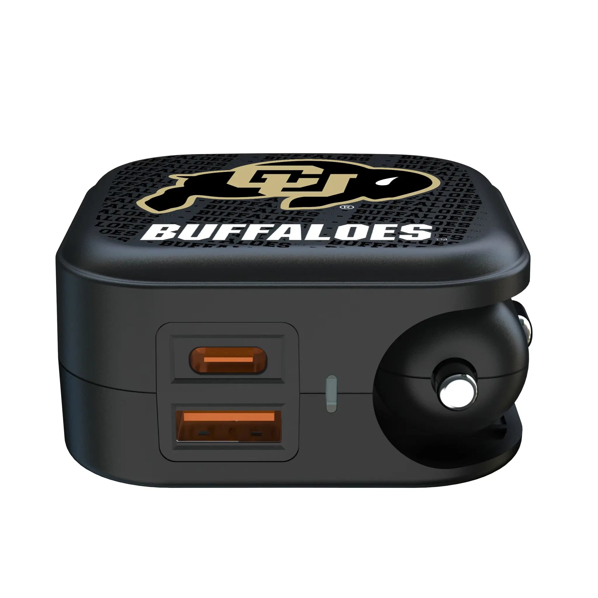 University of Colorado Buffaloes Text Backdrop 2 in 1 USB A/C Charger