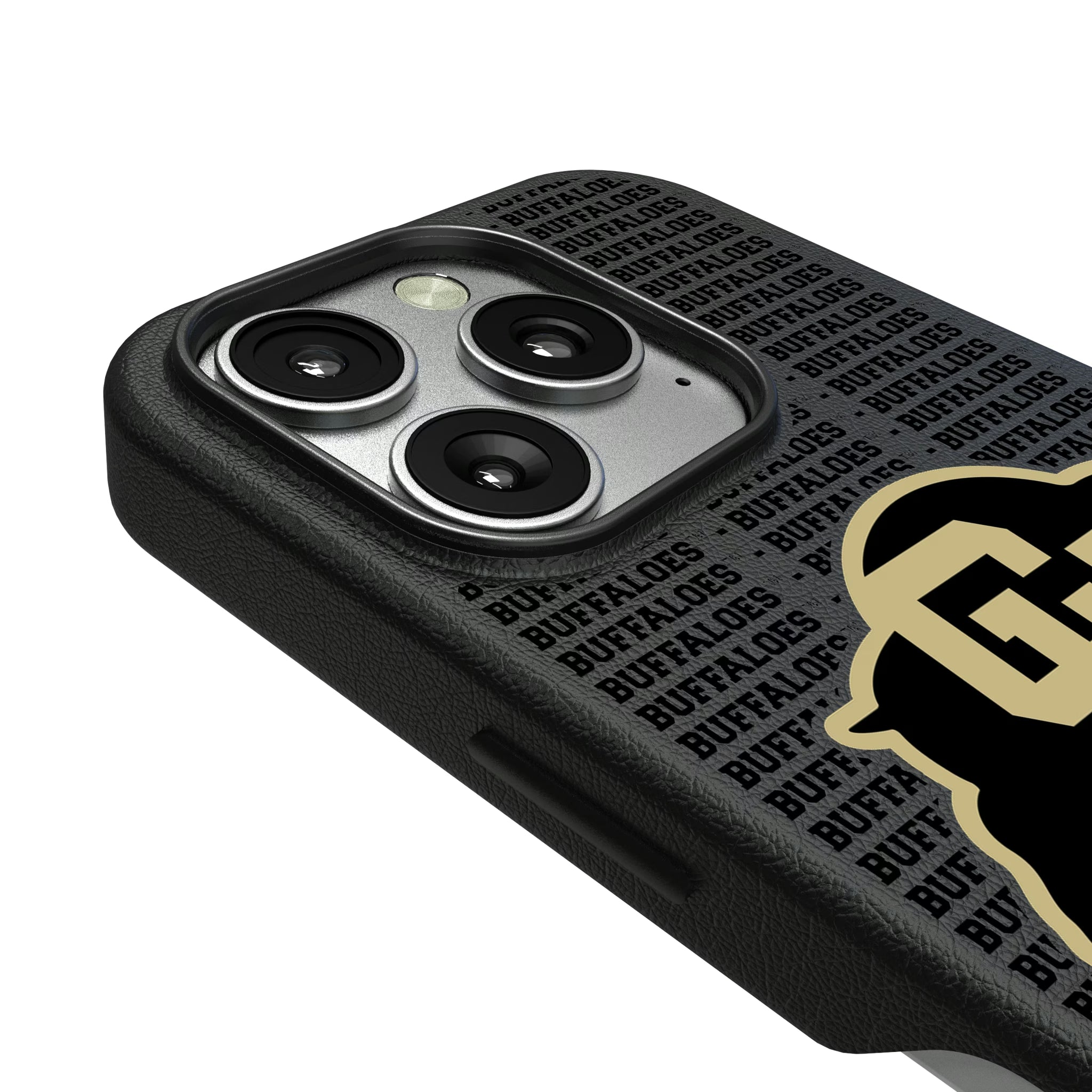 University of Colorado Buffaloes Text Backdrop iPhone MagSafe Compatible Phone Case for Apple iPhone - Detail
