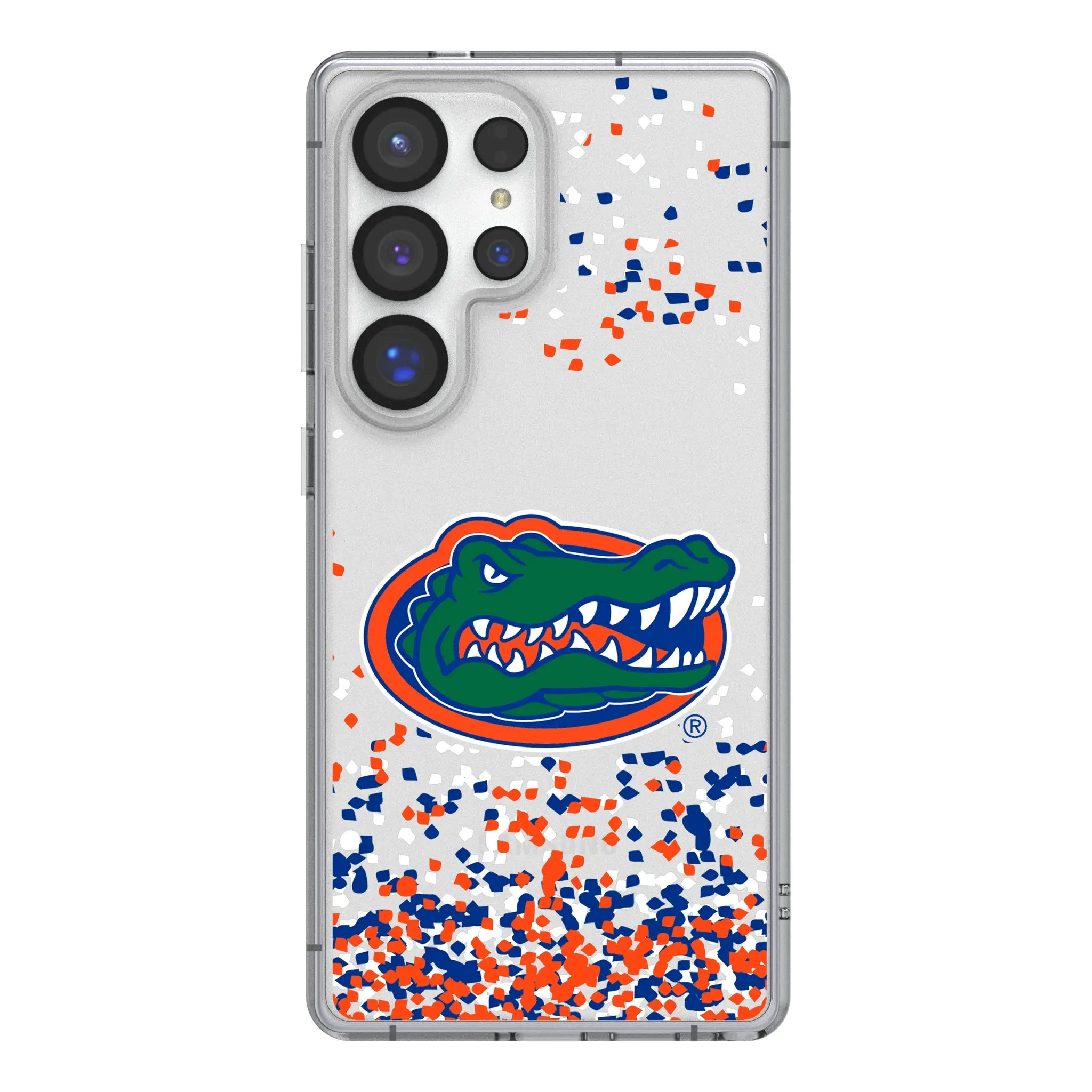 University of Florida Gators Confetti Galaxy Clear Phone Case for Samsung Galaxy#Device_Galaxy S25 Ultra