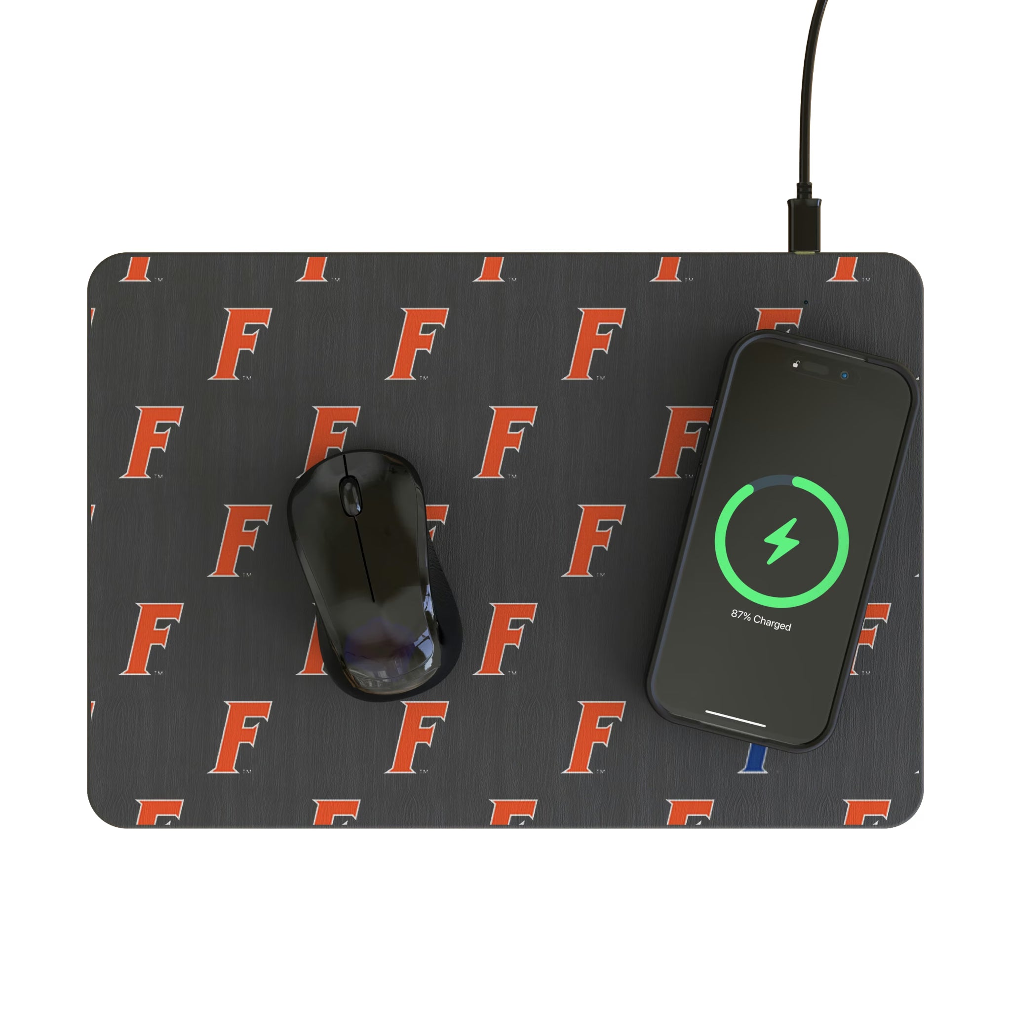University of Florida Gators Fashion Pattern 15-Watt Wireless Charger and Mouse Pad - Lifestyle