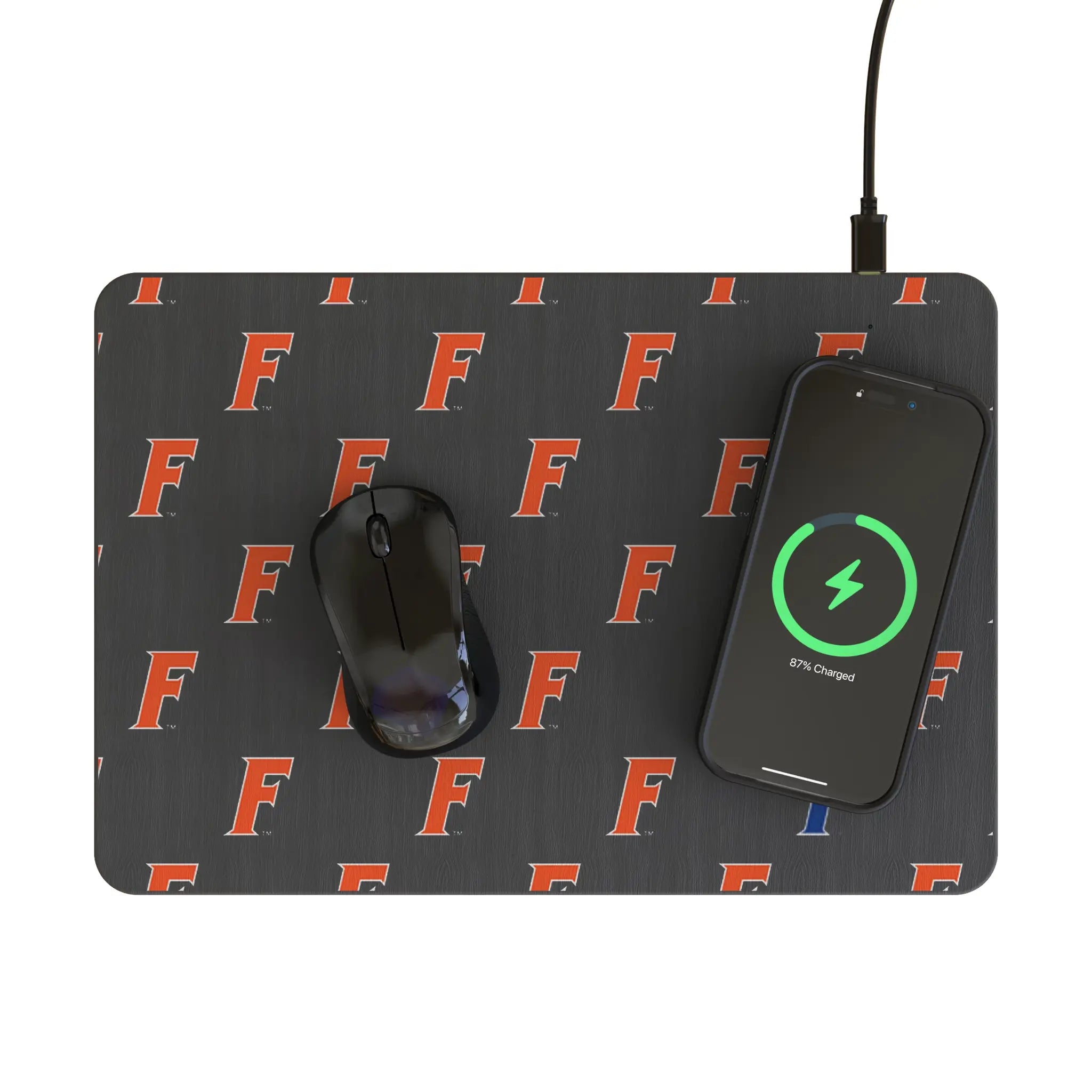 University of Florida Gators Fashion Pattern 15-Watt Wireless Charger and Mouse Pad - Lifestyle