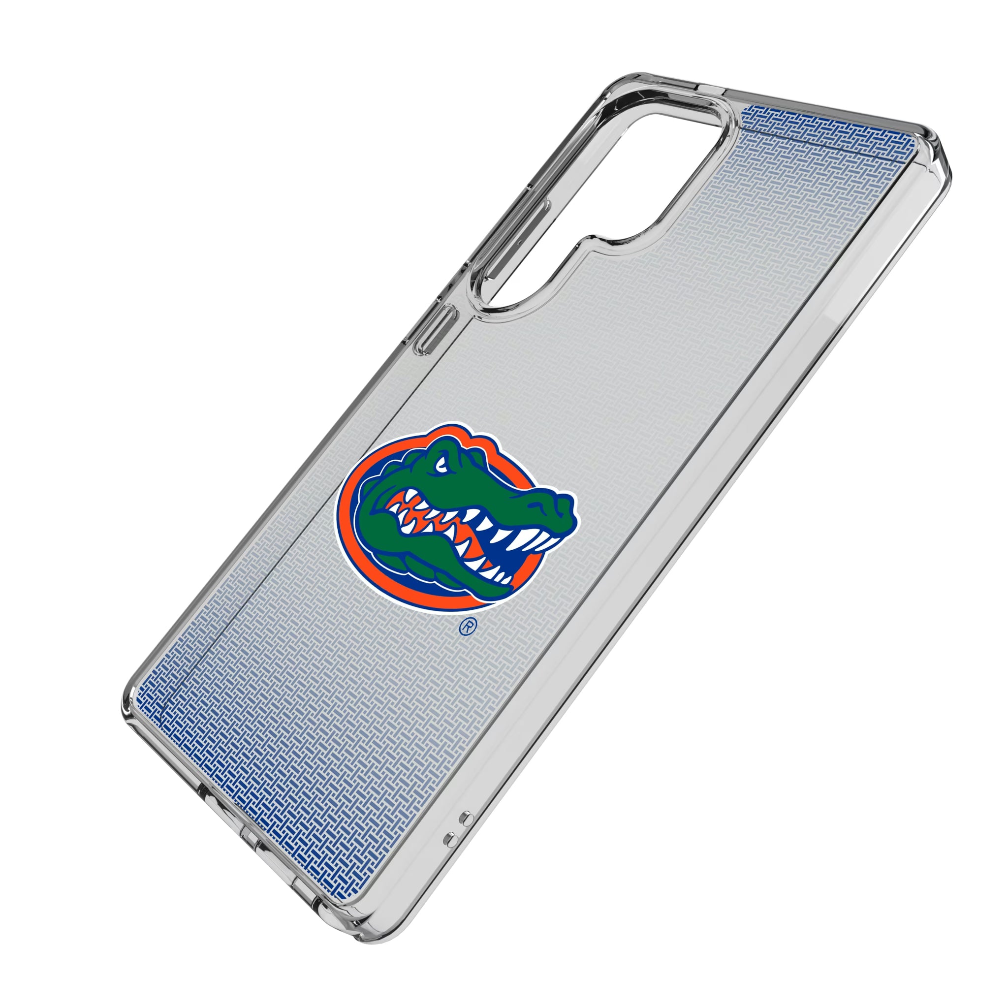 University of Florida Gators Linen Galaxy Clear Phone Case for Samsung Galaxy - Isometric View