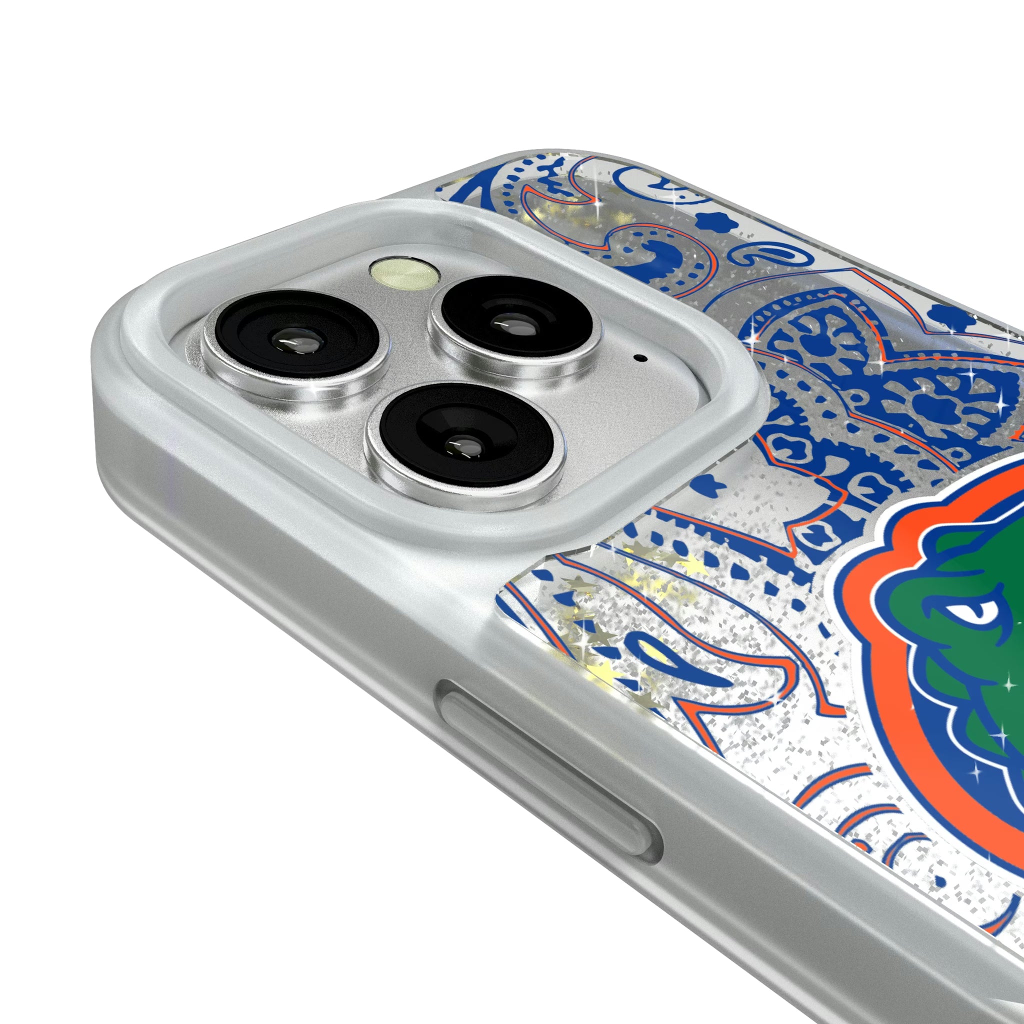 University of Florida Gators Paisley iPhone Glitter Phone Case for Apple iPhone - Detail#Device_iPhone 16 Pro