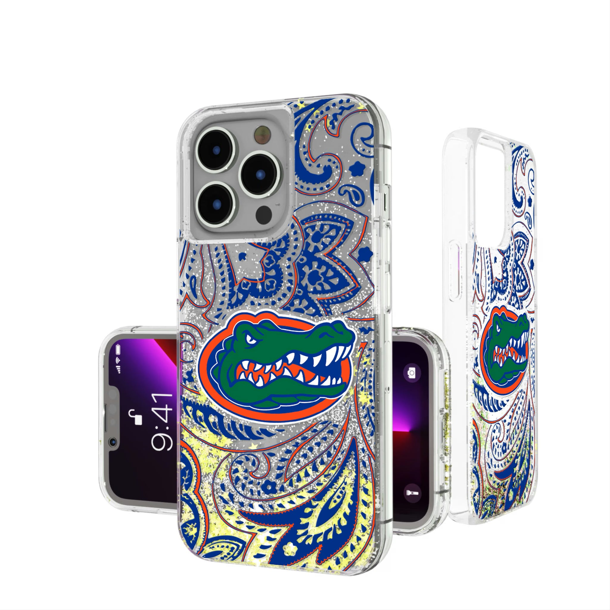 University of Florida Gators Paisley iPhone Glitter Phone Case for Apple iPhone