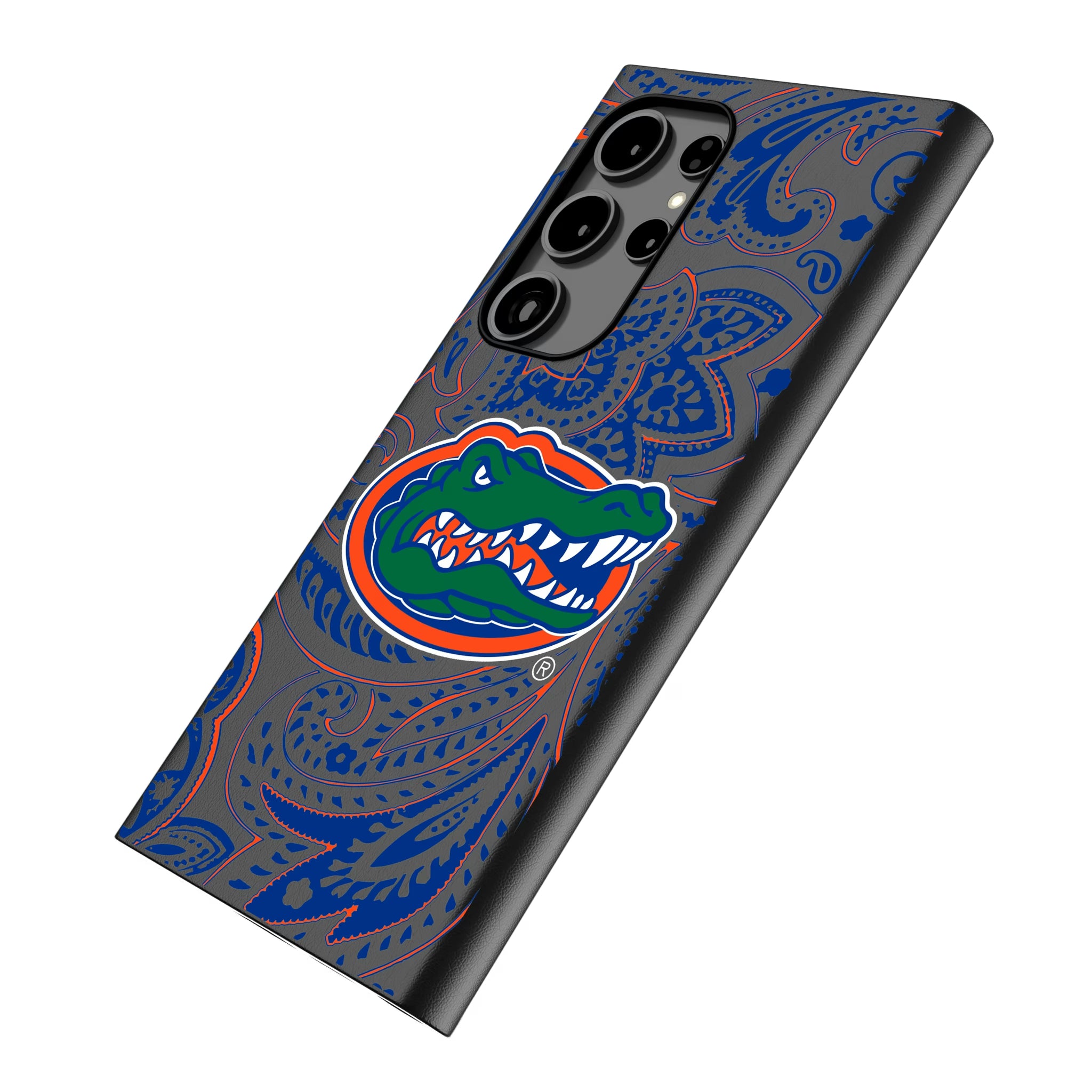 University of Florida Gators Paisley Galaxy MagSafe Compatible Phone Case for Samsung Galaxy - Isometric View