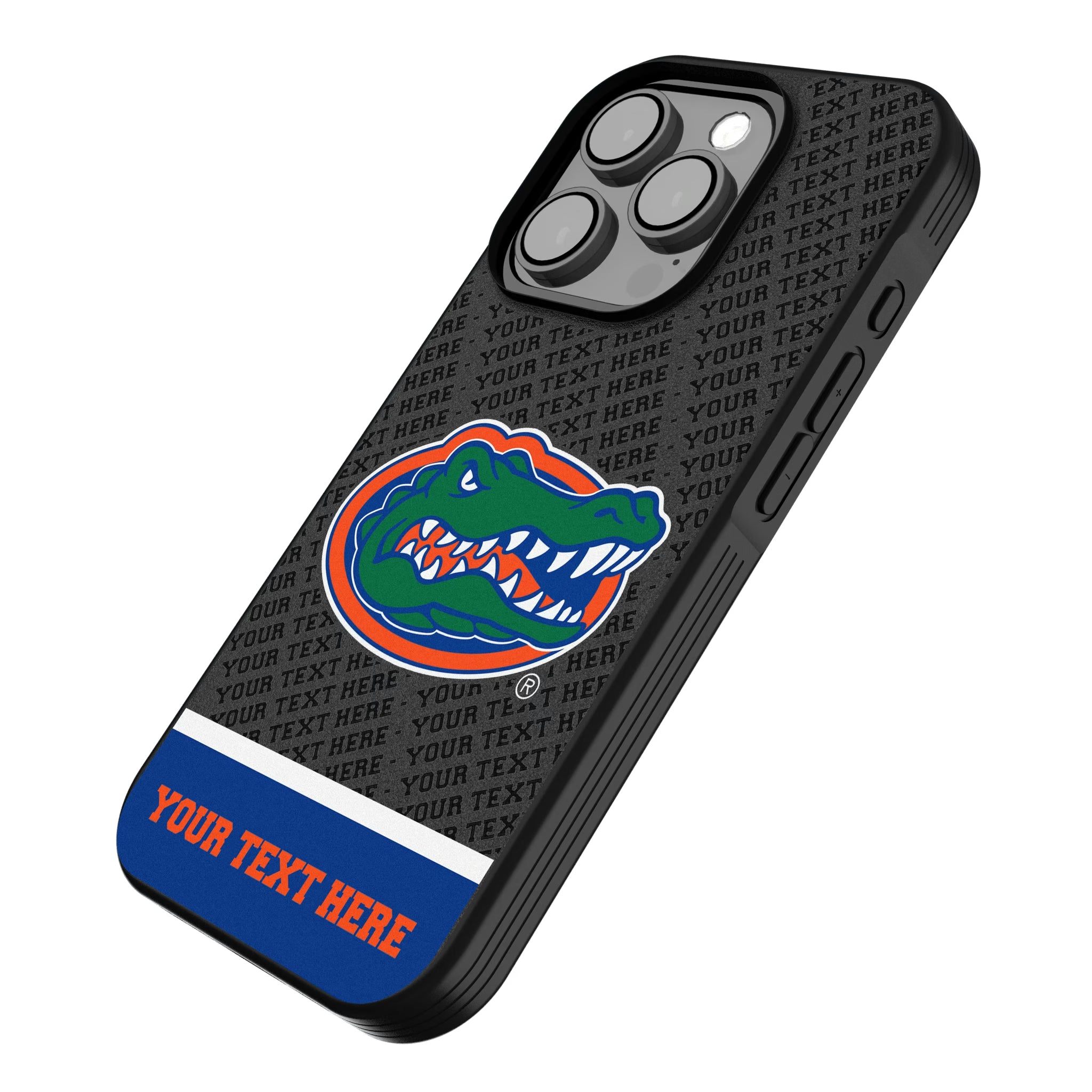 University of Florida Gators Personalized EndZone Plus iPhone Bump Phone Case for Apple iPhone - Isometric View