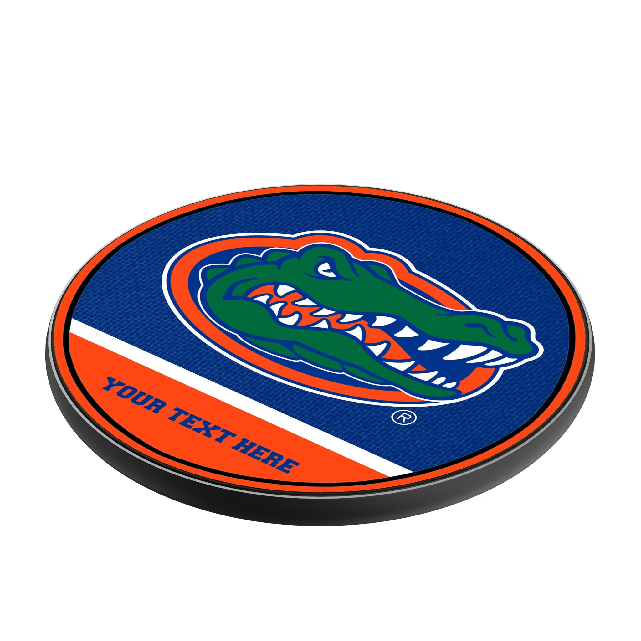 University of Florida Gators Personalized Endzone Solid 15-Watt Wireless Charger - Isometric View
