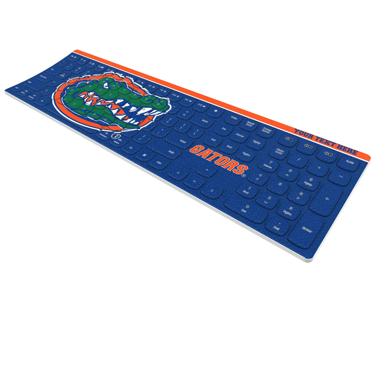 University of Florida Gators Personalized Endzone Solid KKB605 Curved Wireless Keyboard - Isometric View