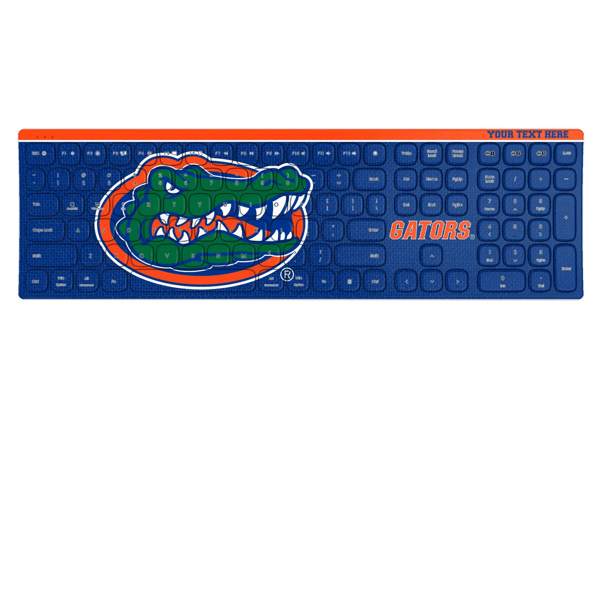 University of Florida Gators Personalized Endzone Solid KKB605 Curved Wireless Keyboard