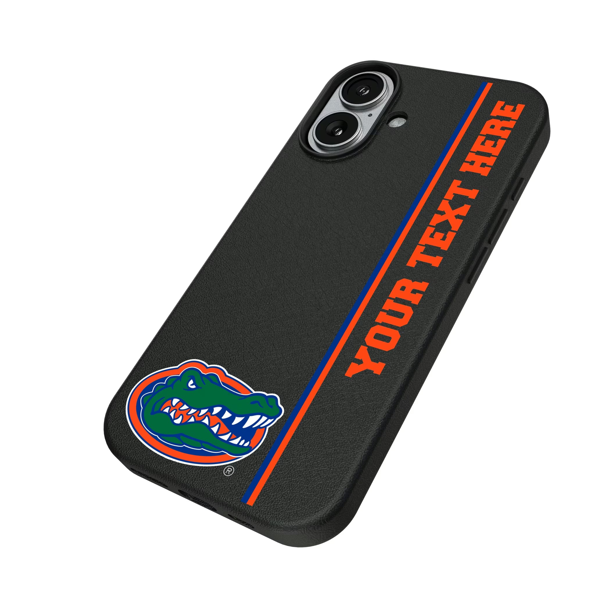 University of Florida Gators Personalized Sidebard iPhone MagSafe Compatible Phone Case for Apple iPhone - Isometric View#Device_iPhone 17