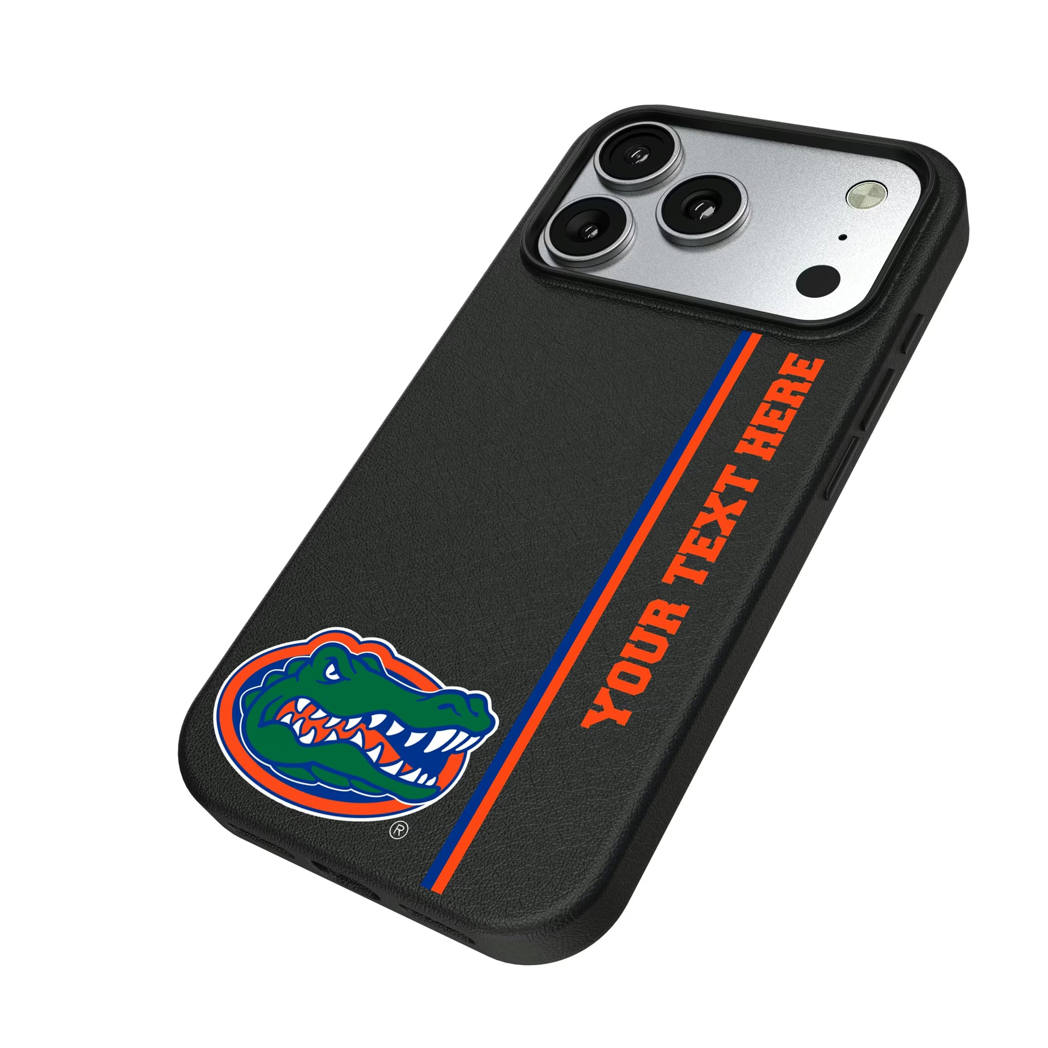 University of Florida Gators Personalized Sidebard iPhone MagSafe Compatible Phone Case for Apple iPhone - Isometric View#Device_iPhone 17 Pro