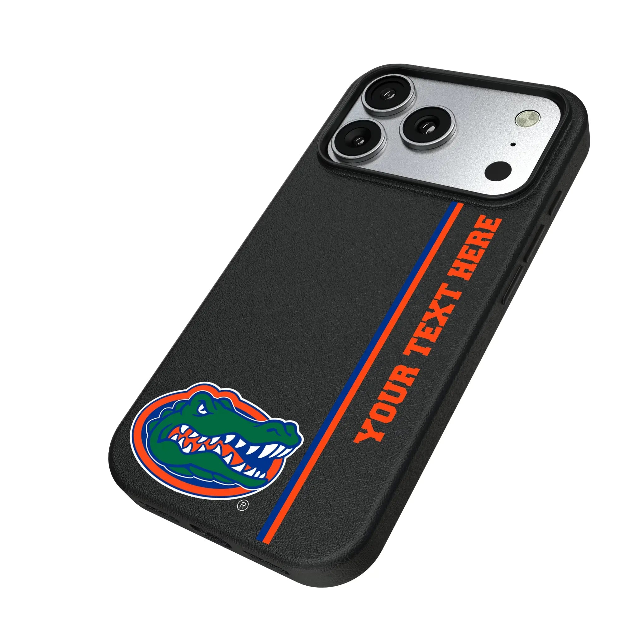 University of Florida Gators Personalized Sidebard iPhone MagSafe Compatible Phone Case for Apple iPhone - Isometric View#Device_iPhone 17 Pro
