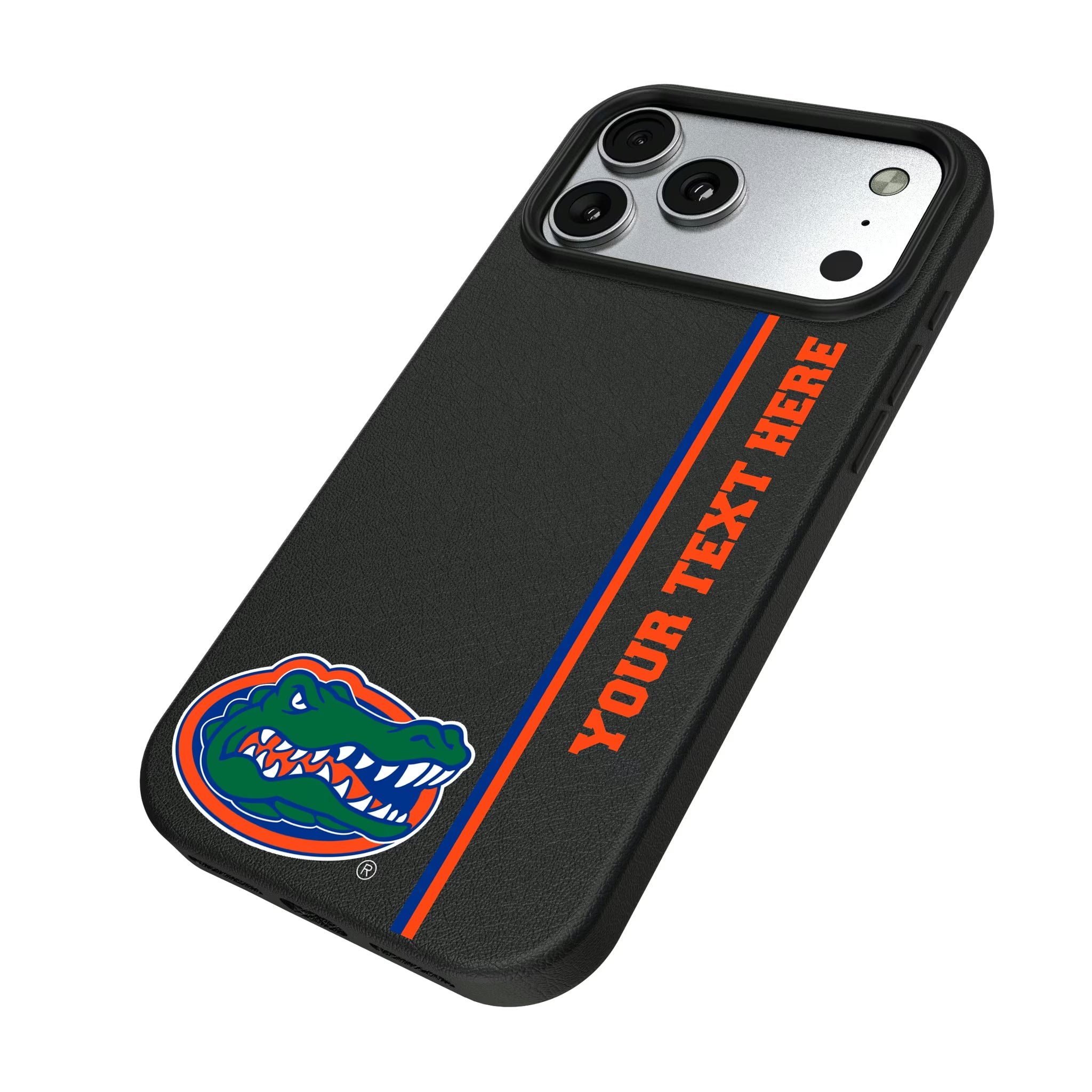 University of Florida Gators Personalized Sidebard iPhone MagSafe Compatible Phone Case for Apple iPhone - Isometric View#Device_iPhone 17 Pro Max