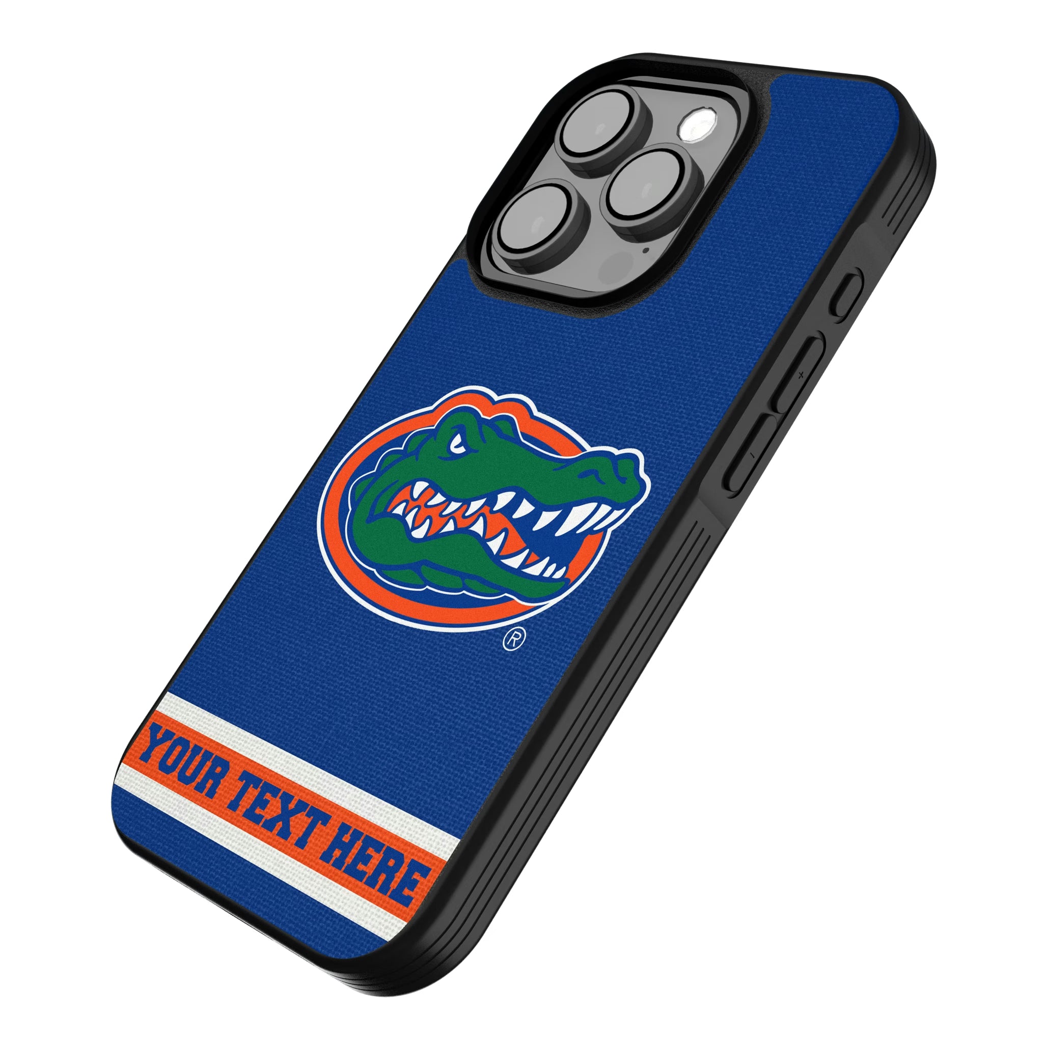 University of Florida Gators Personalized Stripe iPhone Bump Phone Case for Apple iPhone - Isometric View