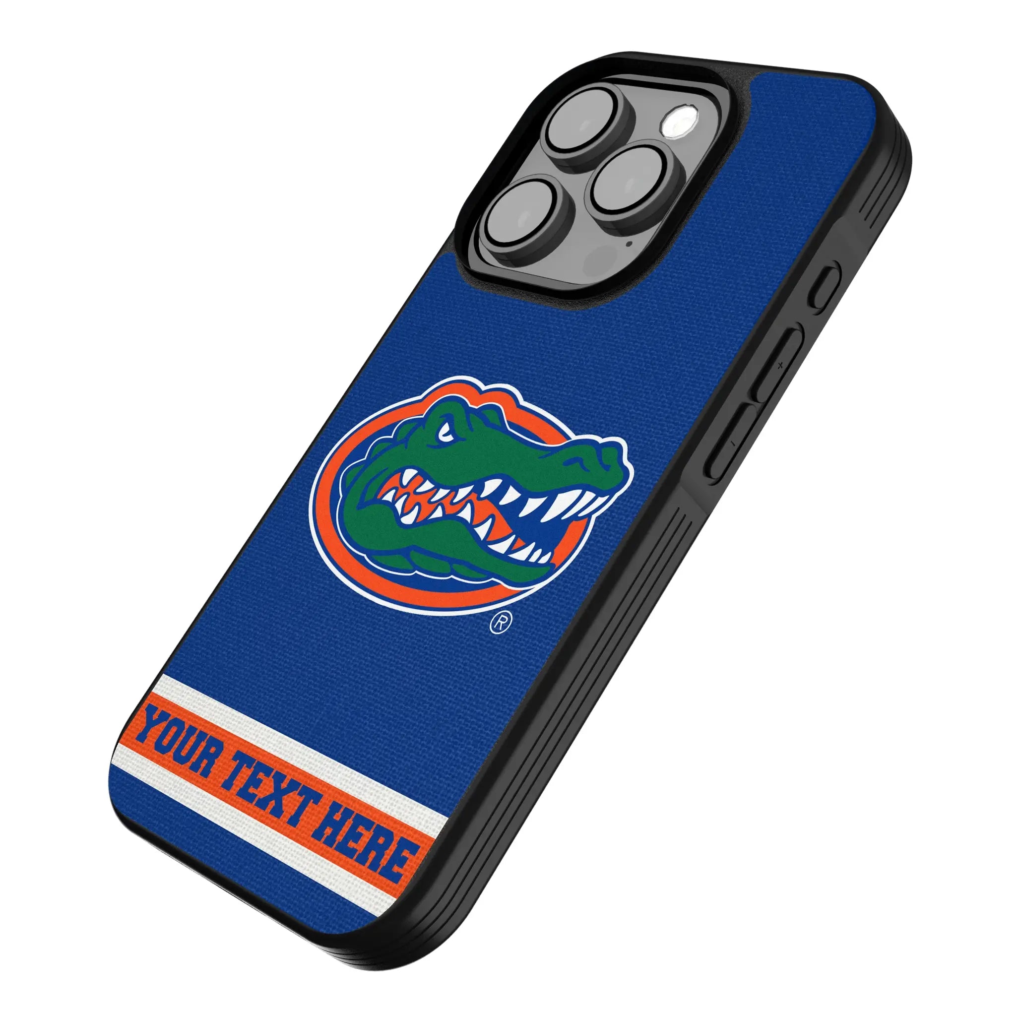 University of Florida Gators Personalized Stripe iPhone Bump Phone Case for Apple iPhone - Isometric View