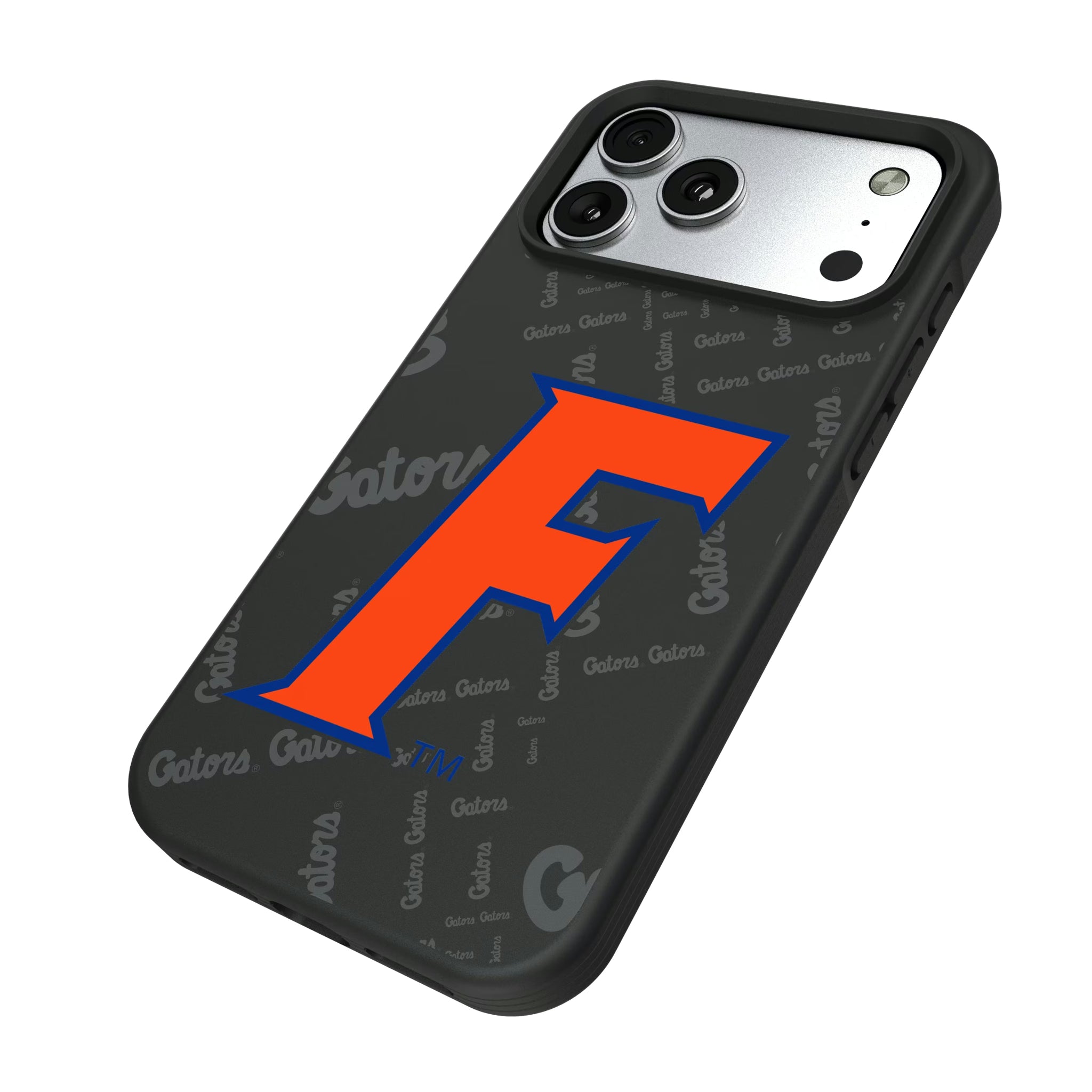University of Florida Gators Quadtile iPhone Bump Phone Case for Apple iPhone - Isometric View#Device_iPhone 17 Pro Max