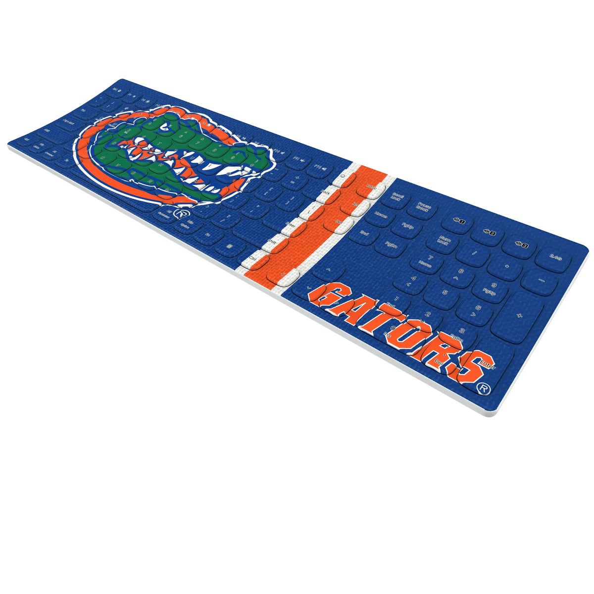 University of Florida Gators Stripe KKB605 Curved Wireless Keyboard - Isometric View