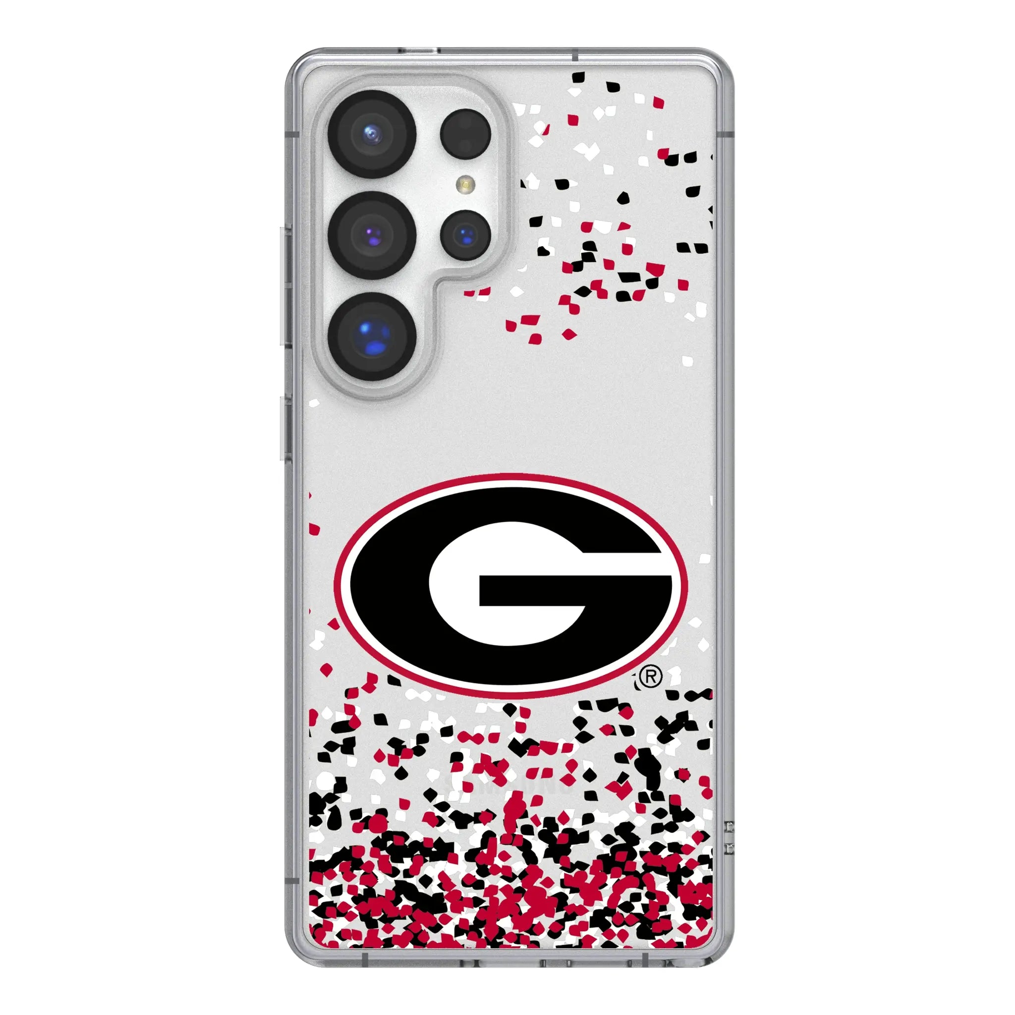 University of Georgia Bulldogs Confetti Galaxy Clear Phone Case for Samsung Galaxy#Device_Galaxy S25 Ultra