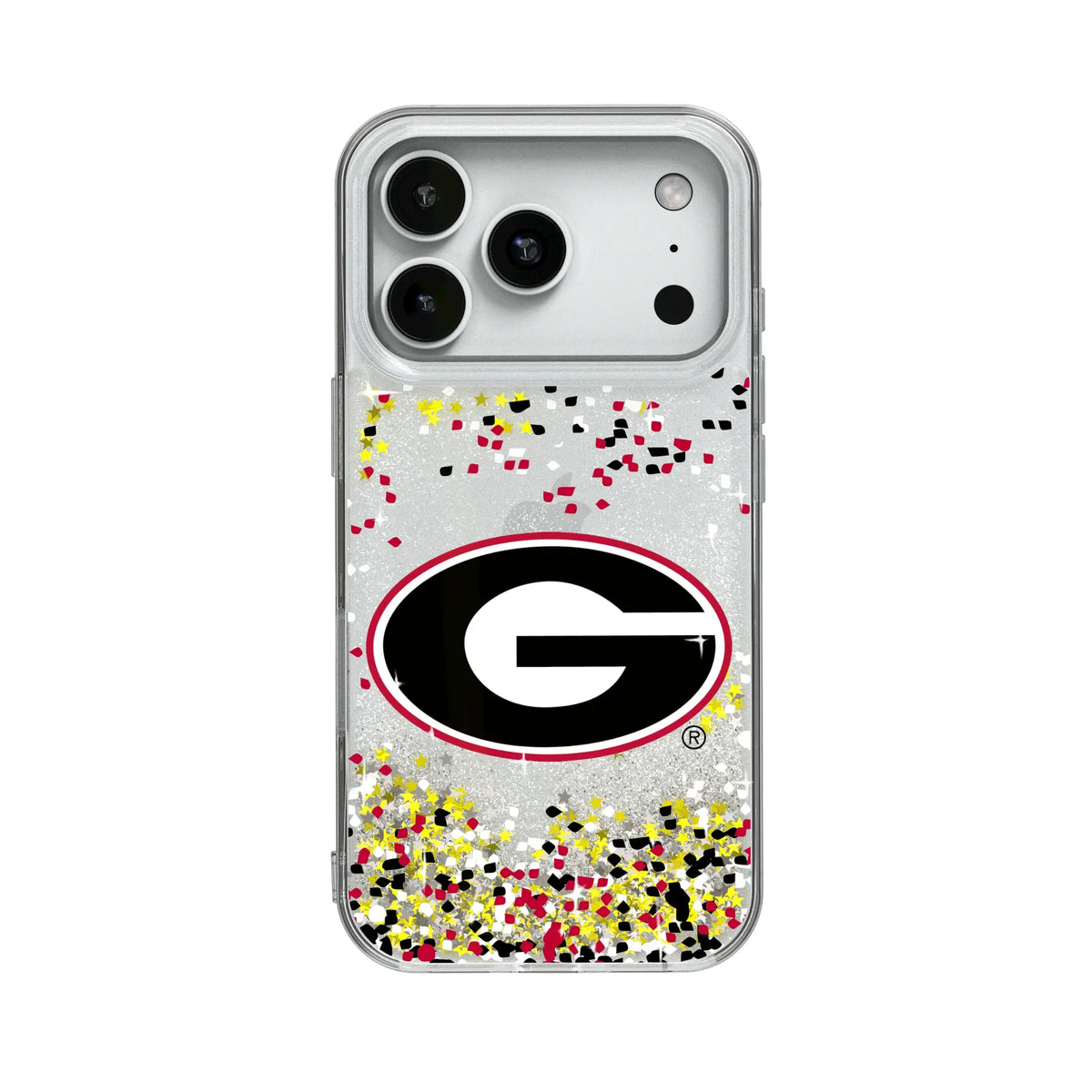University of Georgia Bulldogs Confetti Glitter Phone Case for Apple iPhone