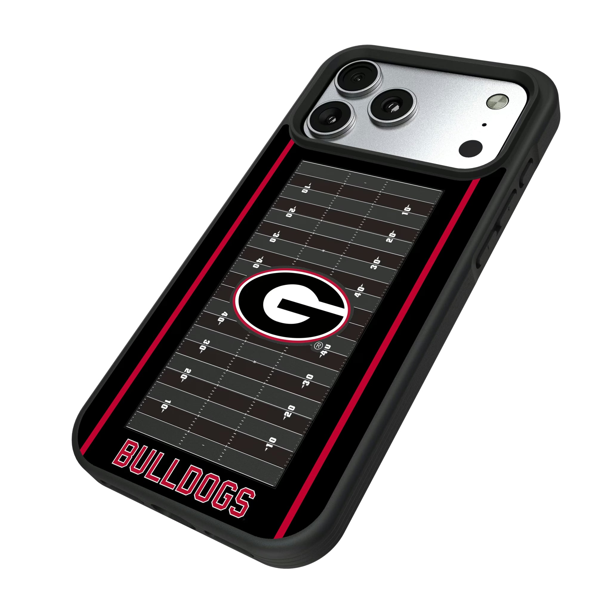 University of Georgia Bulldogs Field iPhone Bump Phone Case for Apple iPhone - Isometric View#Device_iPhone 17 Pro Max