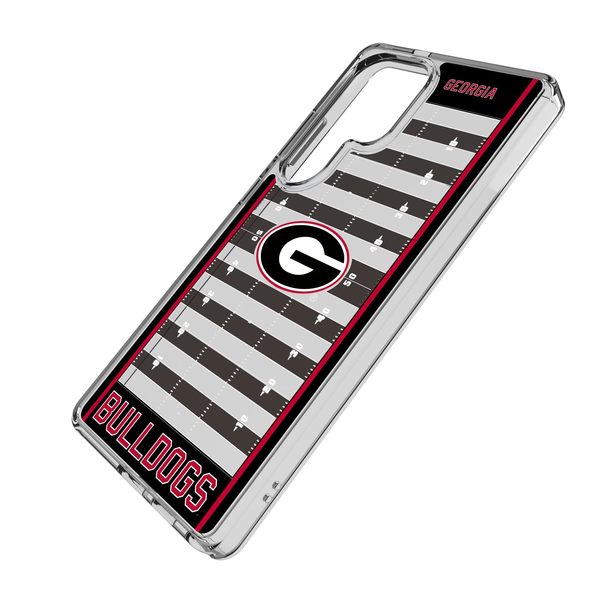 University of Georgia Bulldogs Field Galaxy Clear Phone Case for Samsung Galaxy - Isometric View