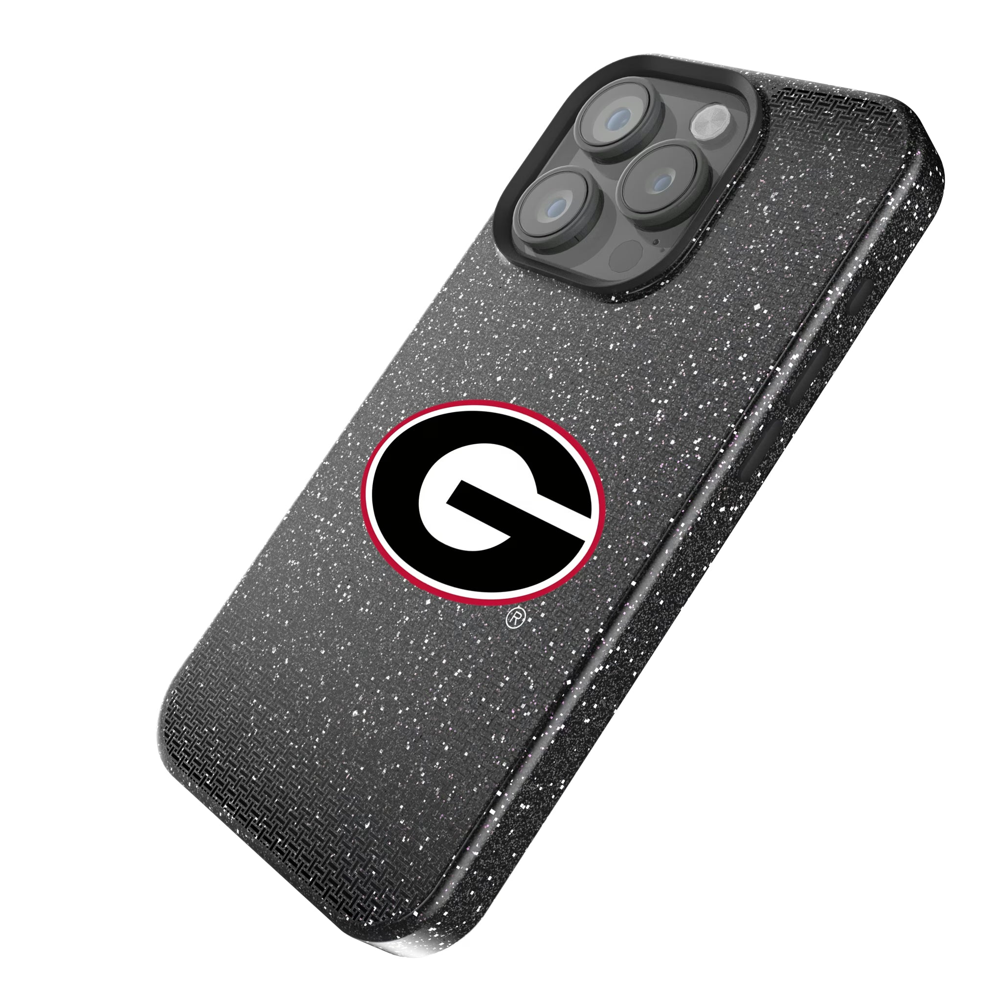 University of Georgia Bulldogs Linen iPhone Bling Phone Case for Apple iPhone - Isometric View