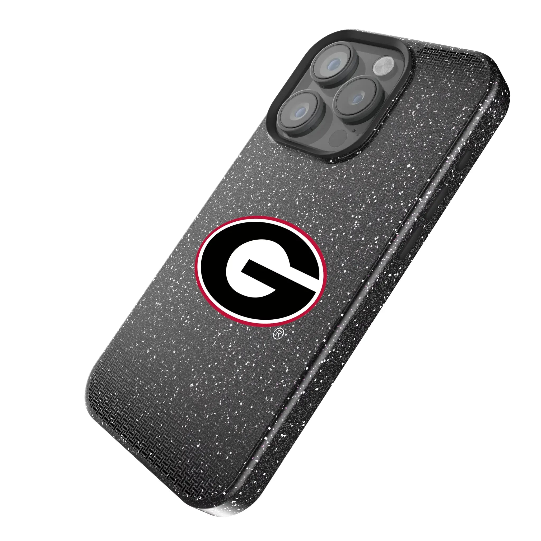 University of Georgia Bulldogs Linen iPhone Bling Phone Case for Apple iPhone - Isometric View