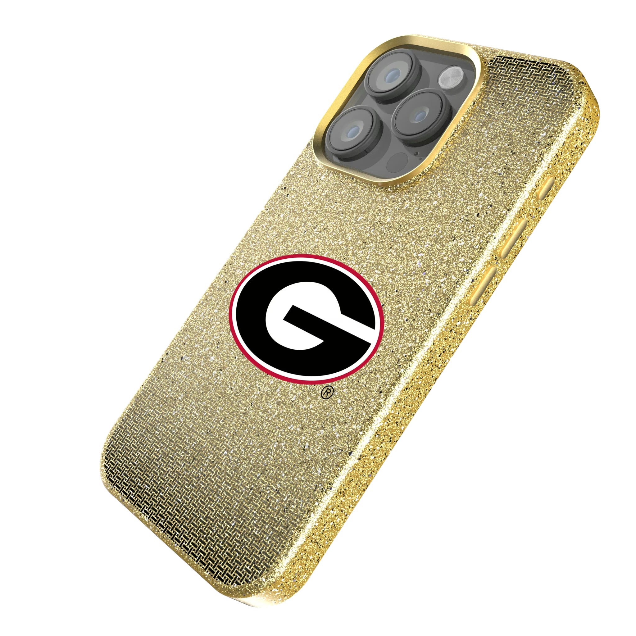 University of Georgia Bulldogs Linen iPhone Bling Phone Case for Apple iPhone - Isometric View