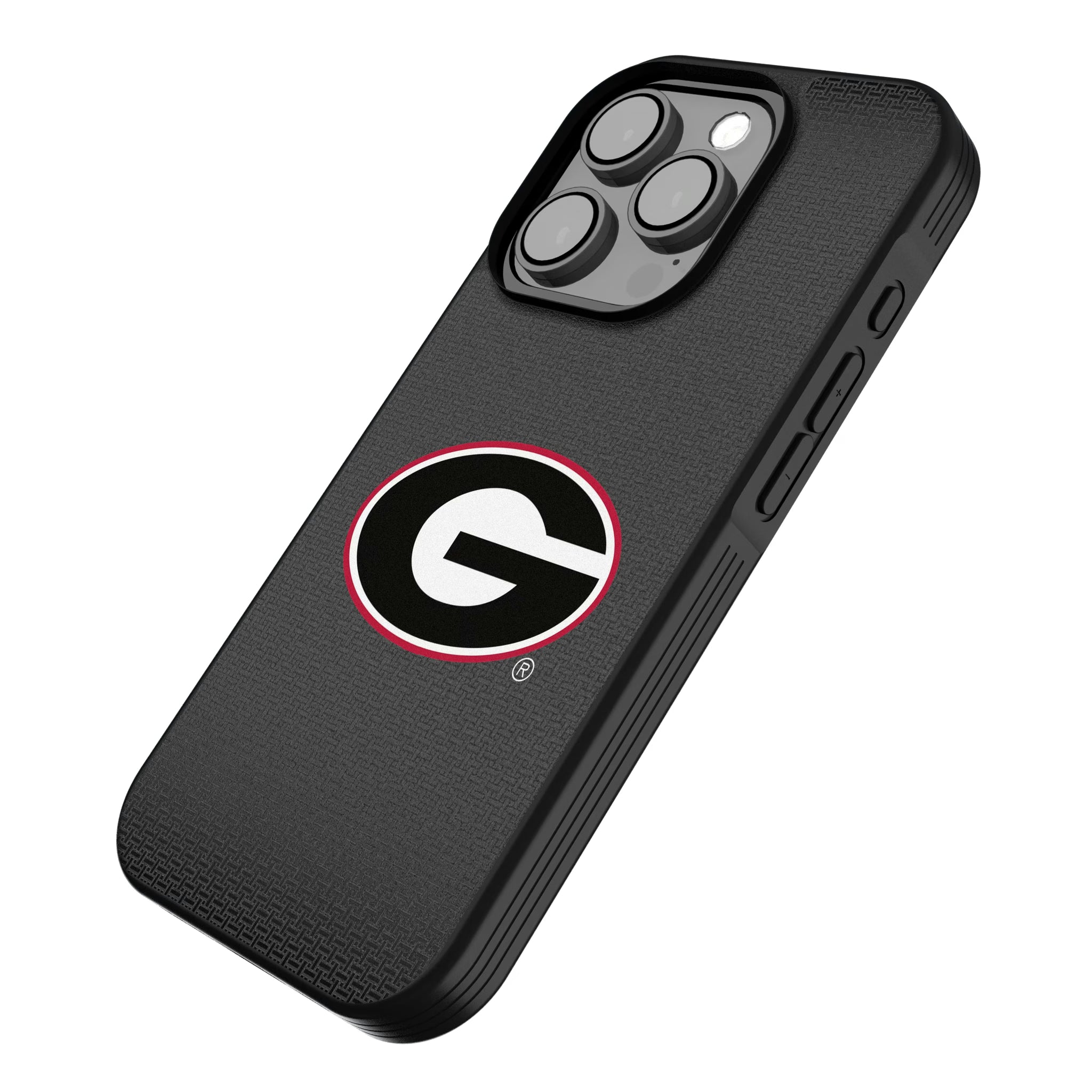 University of Georgia Bulldogs Linen iPhone Bump Phone Case for Apple iPhone - Isometric View