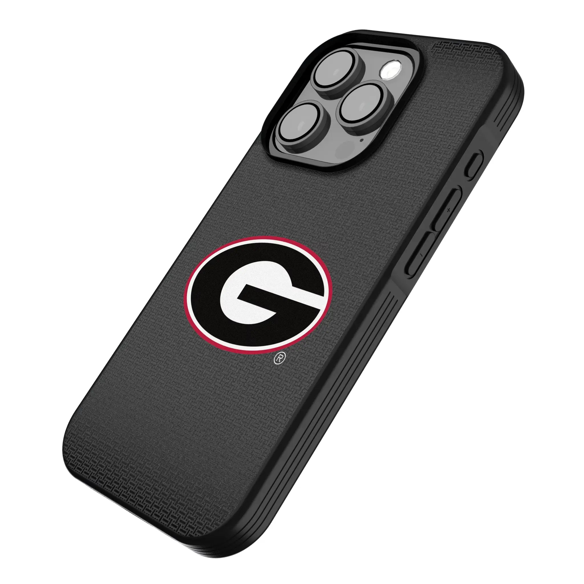 University of Georgia Bulldogs Linen iPhone Bump Phone Case for Apple iPhone - Isometric View