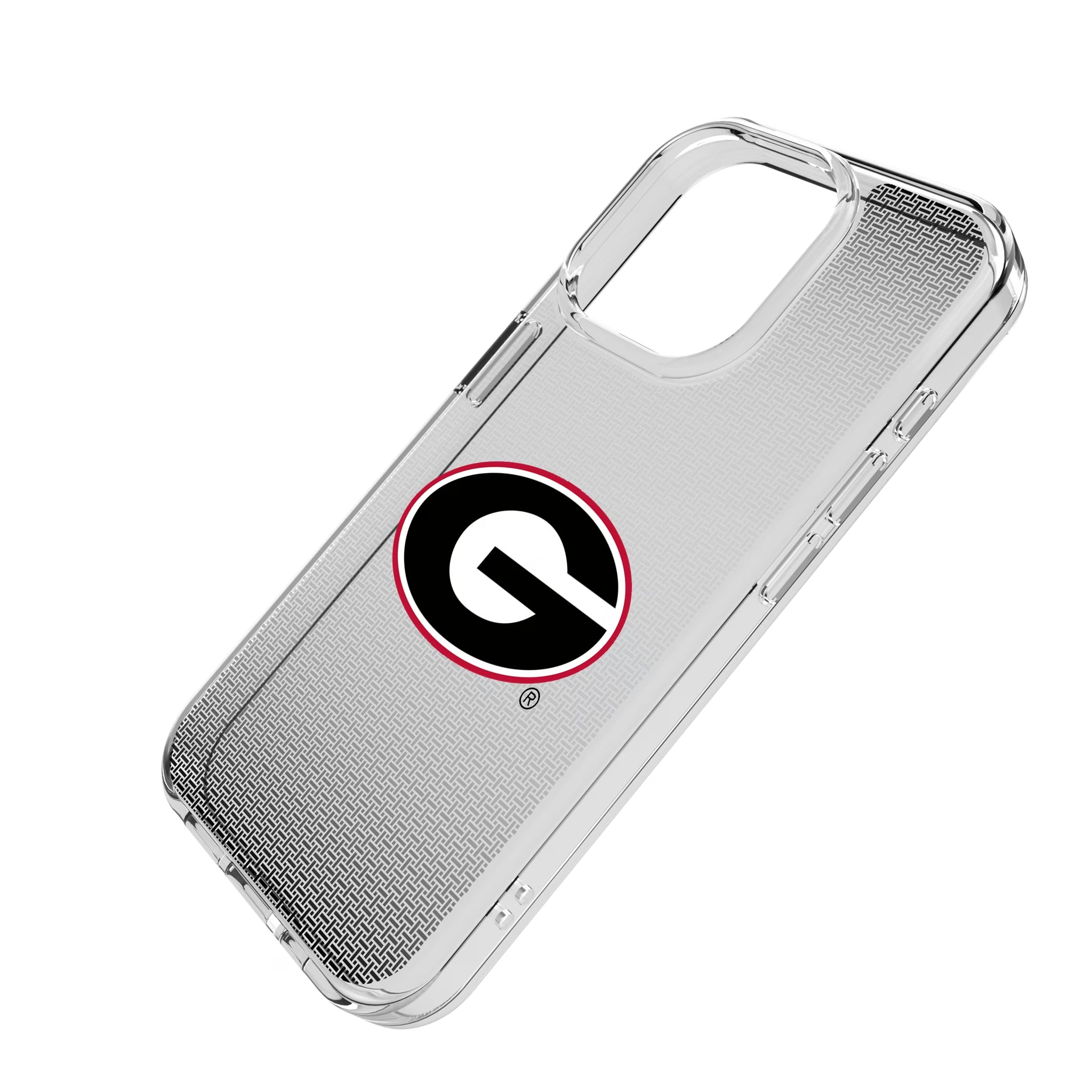 University of Georgia Bulldogs Linen iPhone Clear Phone Case for Apple iPhone - Isometric View