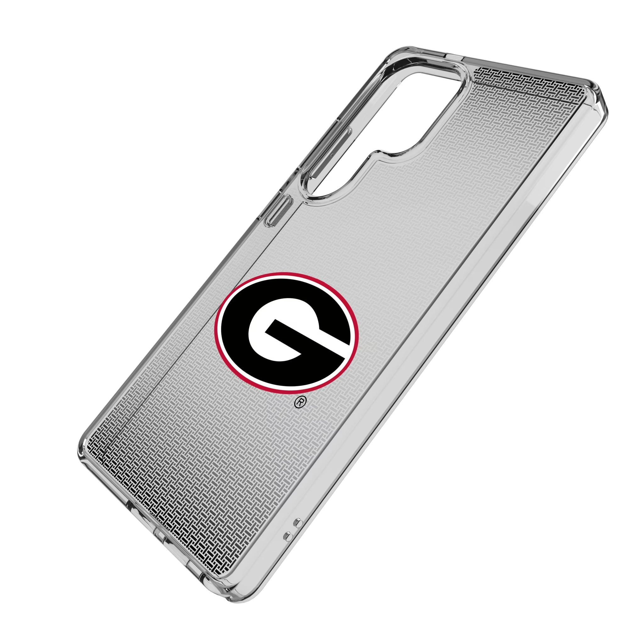 University of Georgia Bulldogs Linen Galaxy Clear Phone Case for Samsung Galaxy - Isometric View