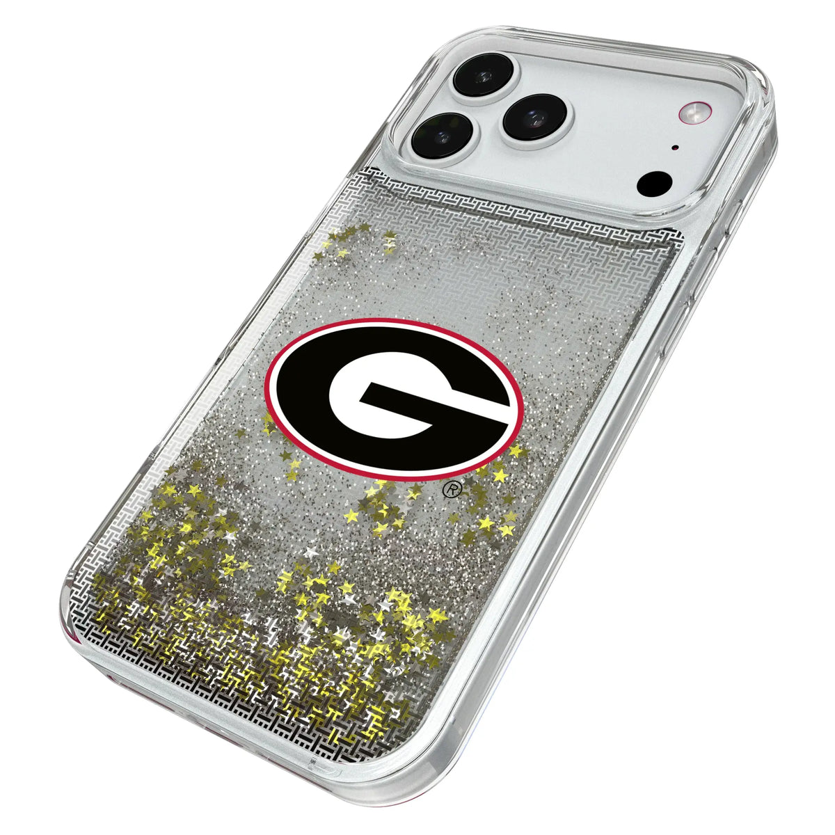 University of Georgia Bulldogs Linen iPhone Glitter Phone Case for Apple iPhone - Isometric View#Device_iPhone 18 Pro Max